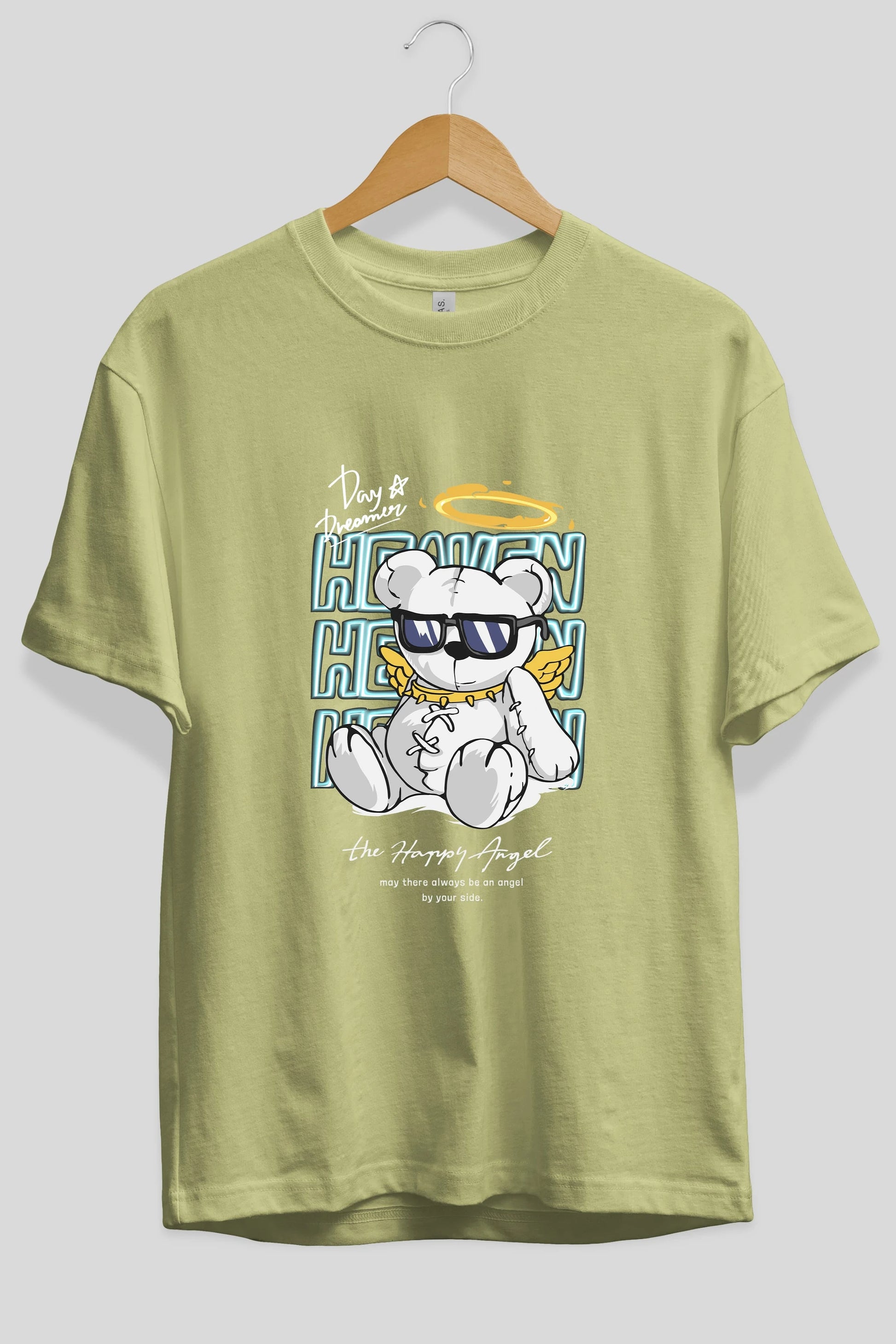 Heaven Bear Ön Baskılı Oversize t-shirt Erkek Kadın Unisex