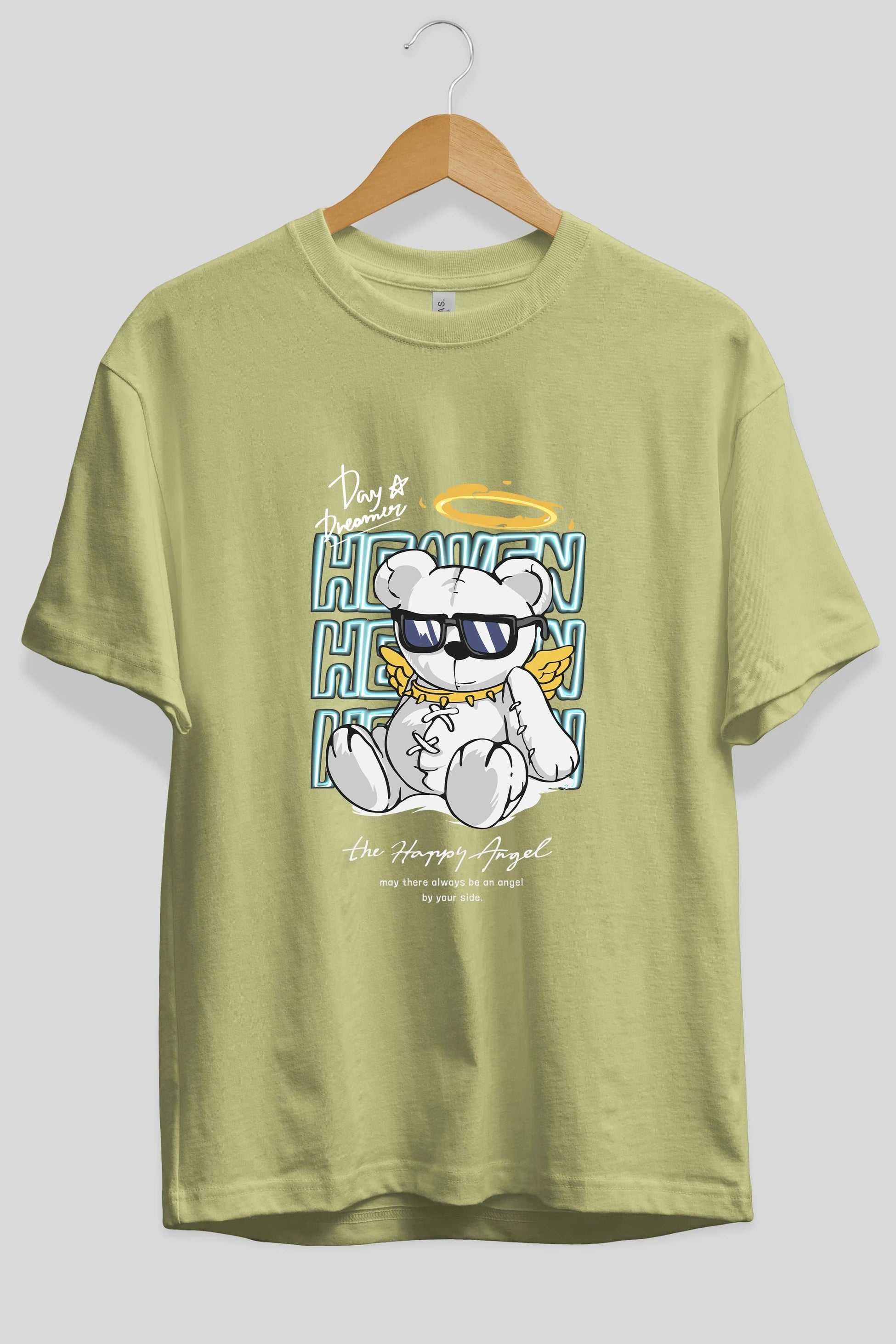 Heaven Bear Ön Baskılı Oversize t-shirt Erkek Kadın Unisex