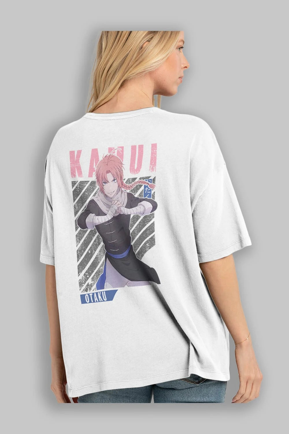 Kamui GINTAMA Anime Arka Baskılı Oversize t-shirt Erkek Kadın Unisex