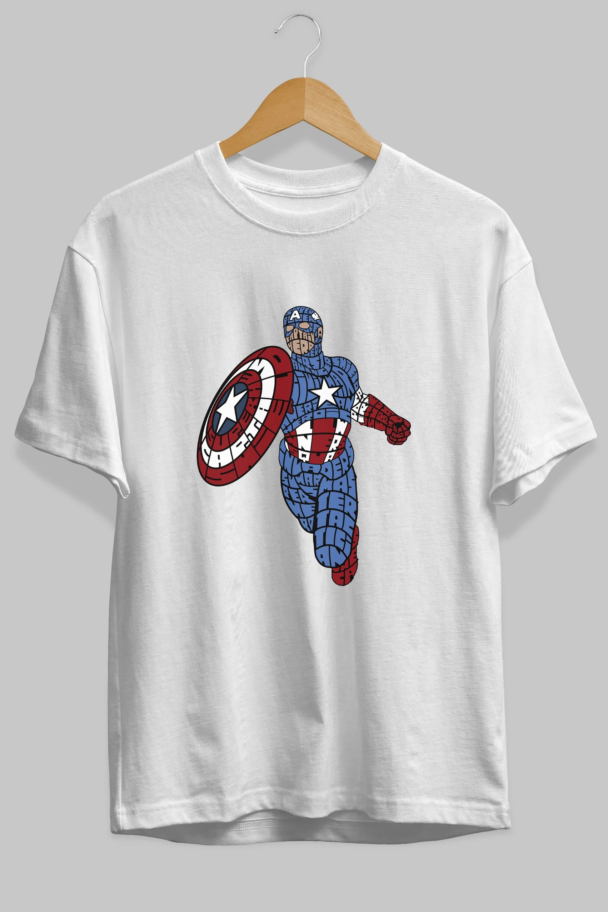 Star and Stripes Hero Ön Baskılı Oversize t-shirt %100 pamuk Erkek Kadın Unisex