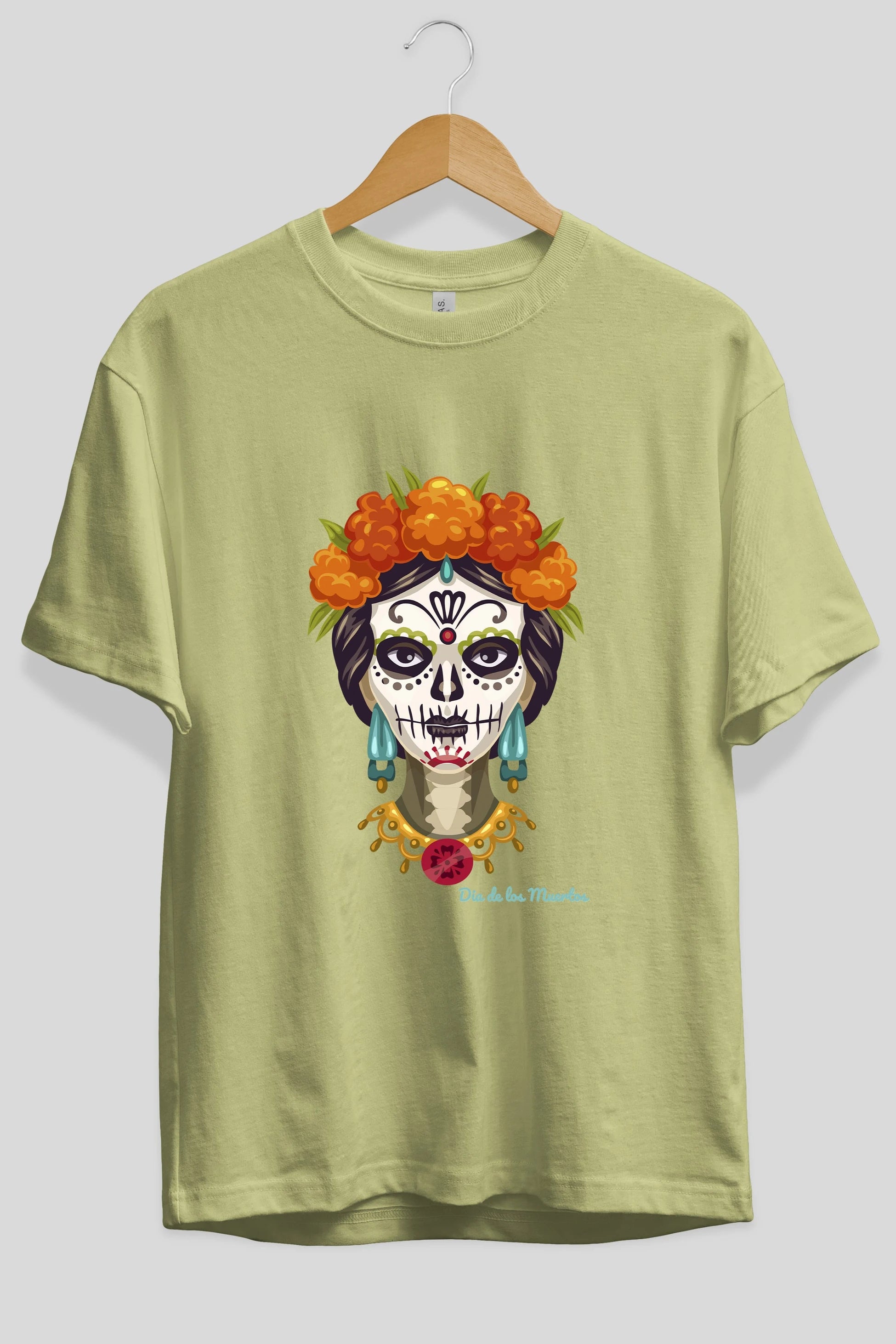 Dia de los Muertos 2 Ön Baskılı Oversize t-shirt Erkek Kadın Unisex