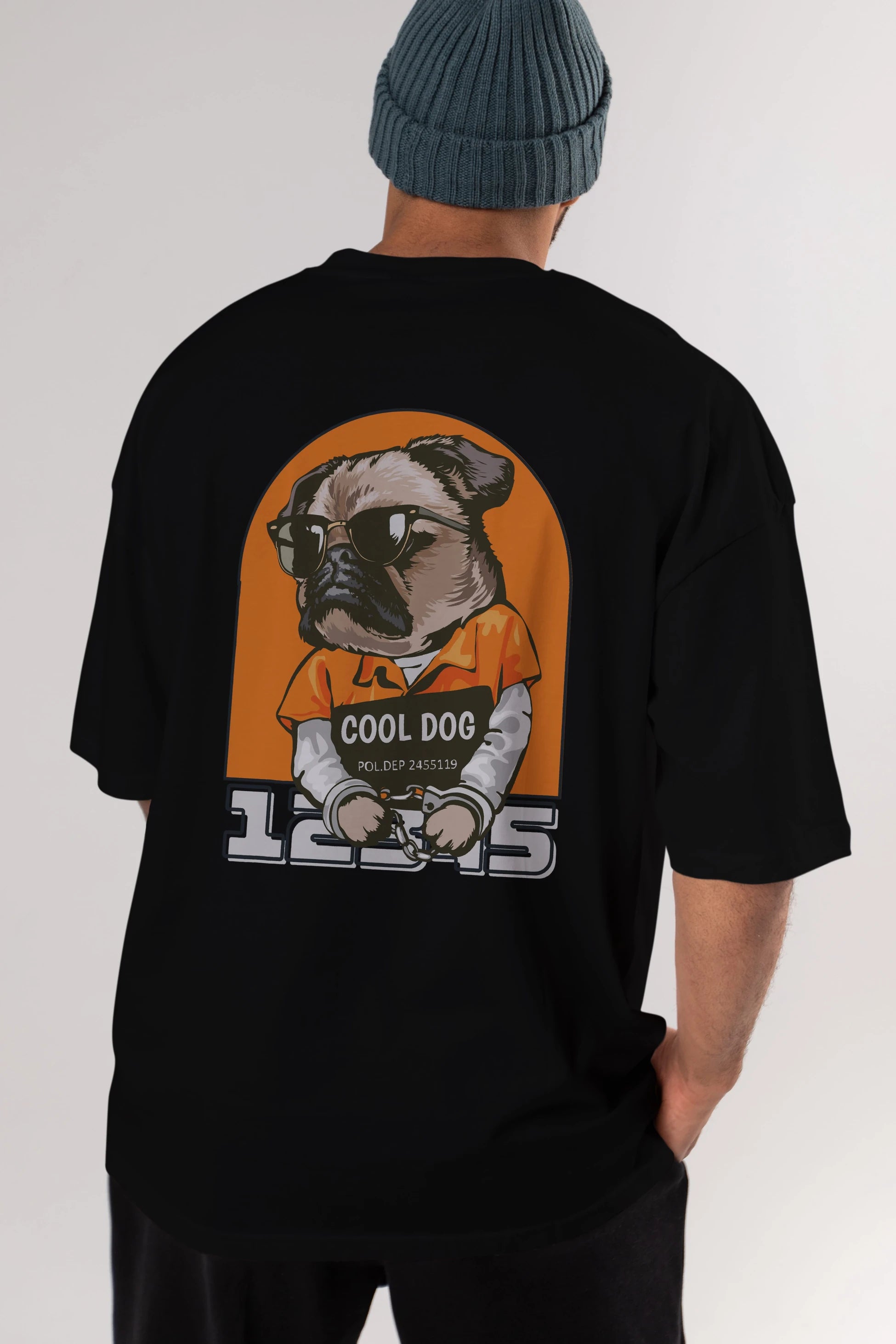 Cool Dog Arka Baskılı Oversize t-shirt Erkek Kadın Unisex