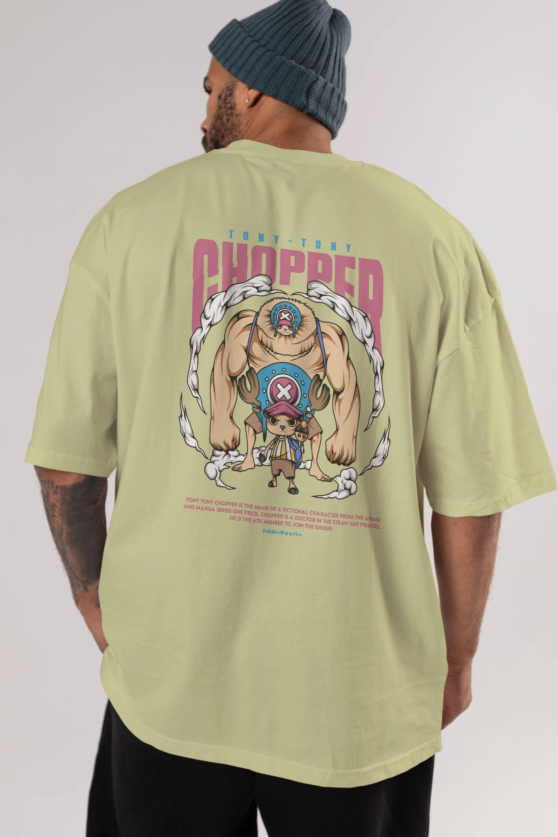 Tony Tony Chopper Anime Arka Baskılı Oversize t-shirt Erkek Kadın Unisex