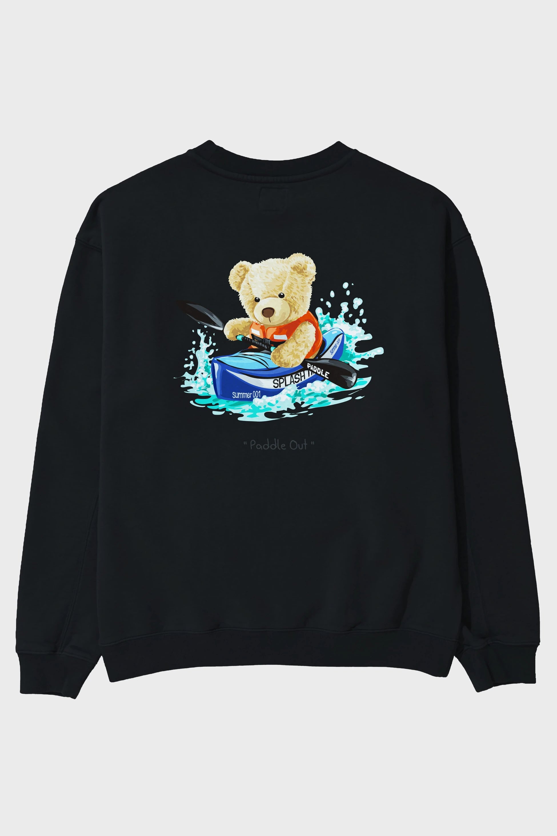 Teddy Bear Paddle Out Arka Baskılı Oversize Sweatshirt Erkek Kadın Unisex