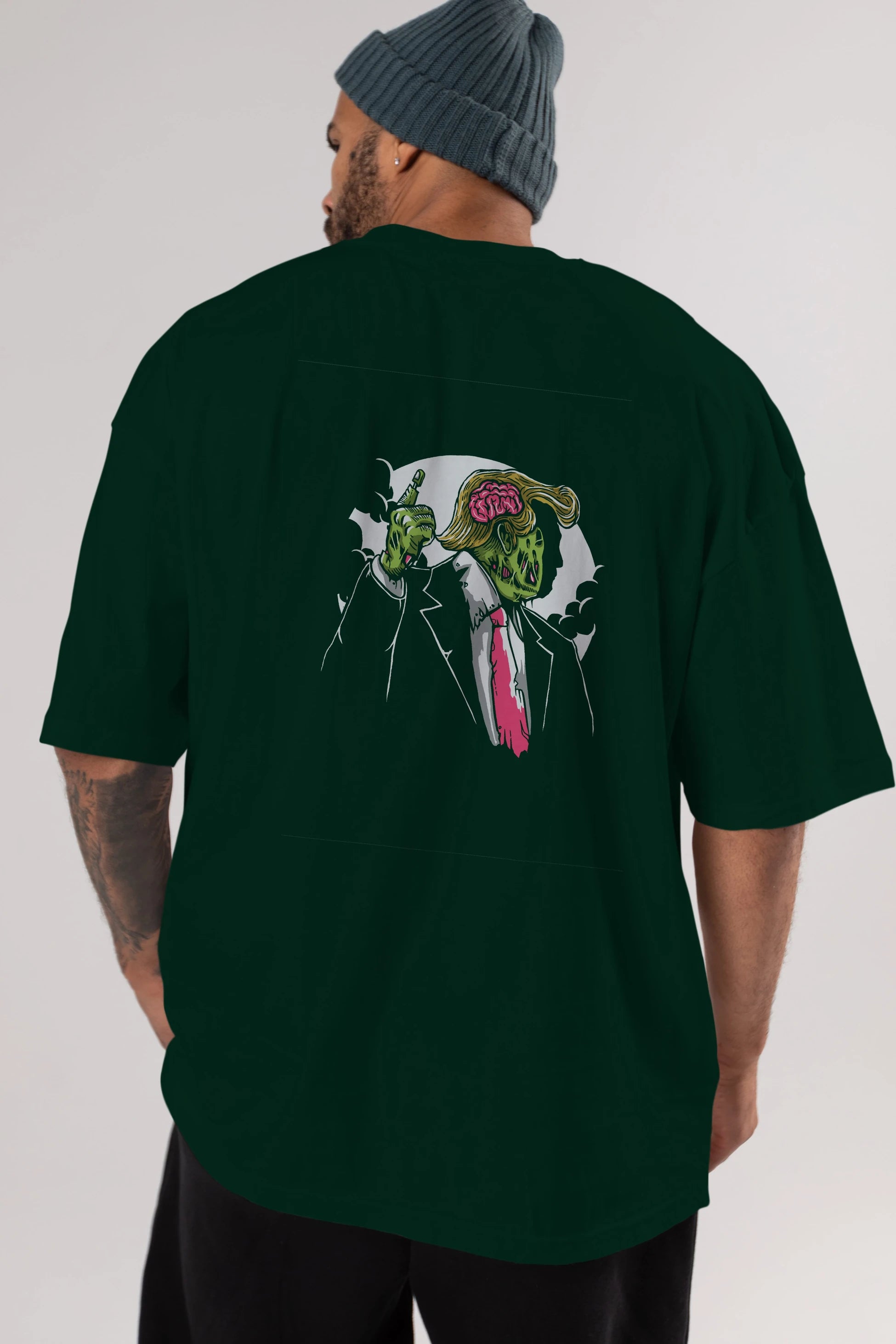 Make Zombie Great Again Arka Baskılı Oversize t-shirt Erkek Kadın Unisex %100 Pamuk
