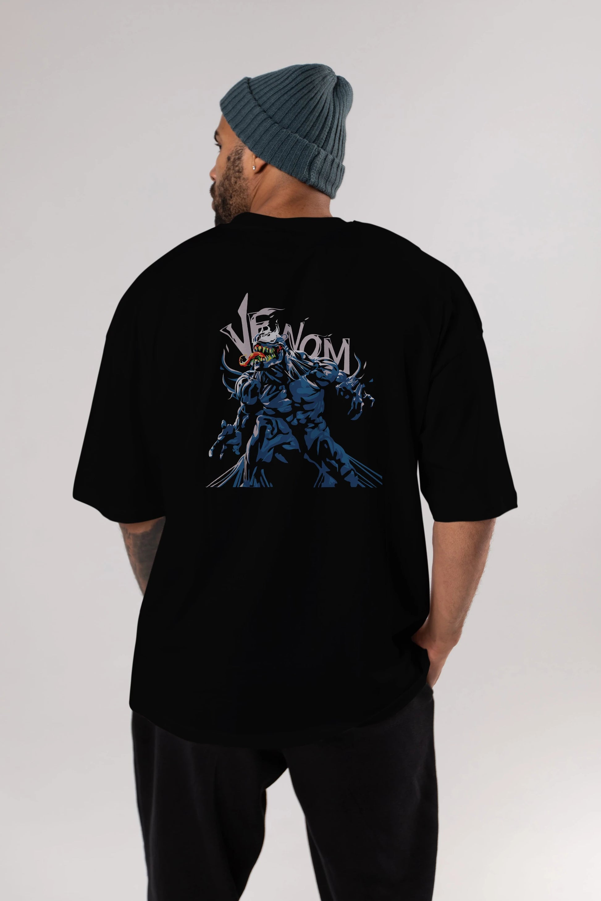 Venom (8) Arka Baskılı Oversize t-shirt Erkek Kadın Unisex %100 Pamuk Bisiklet Yaka tişort