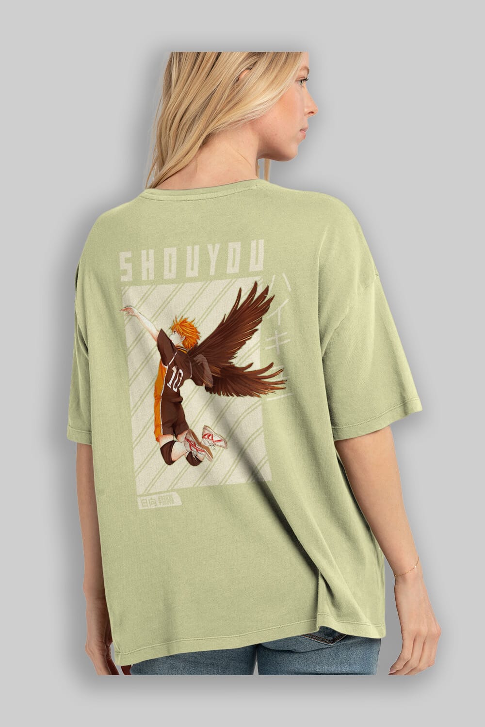 Shouyou Hinata 3 Anime Arka Baskılı Oversize t-shirt Erkek Kadın Unisex