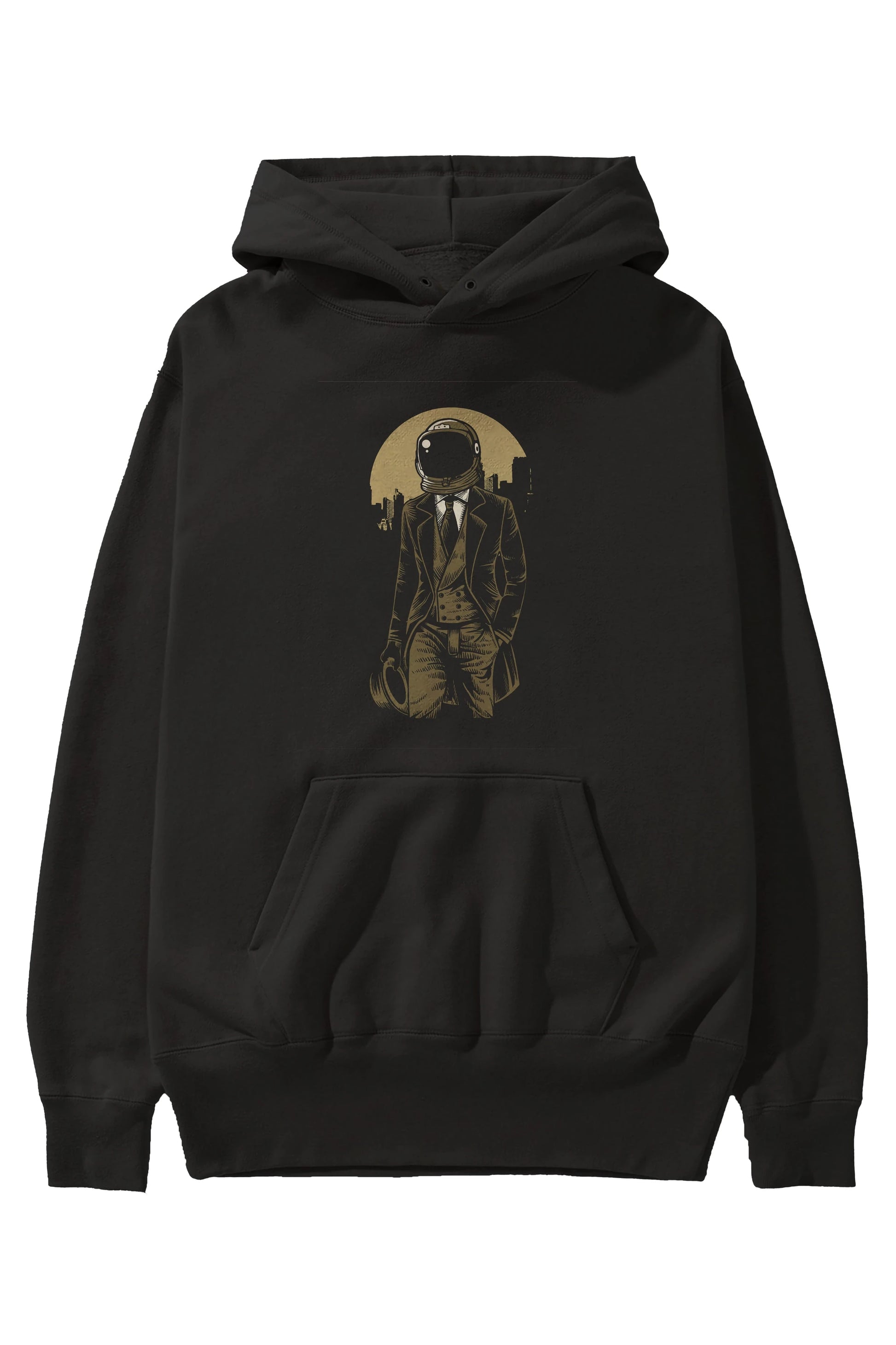 Classic Astronaut Ön Baskılı Hoodie Oversize Kapüşonlu Sweatshirt Erkek Kadın Unisex
