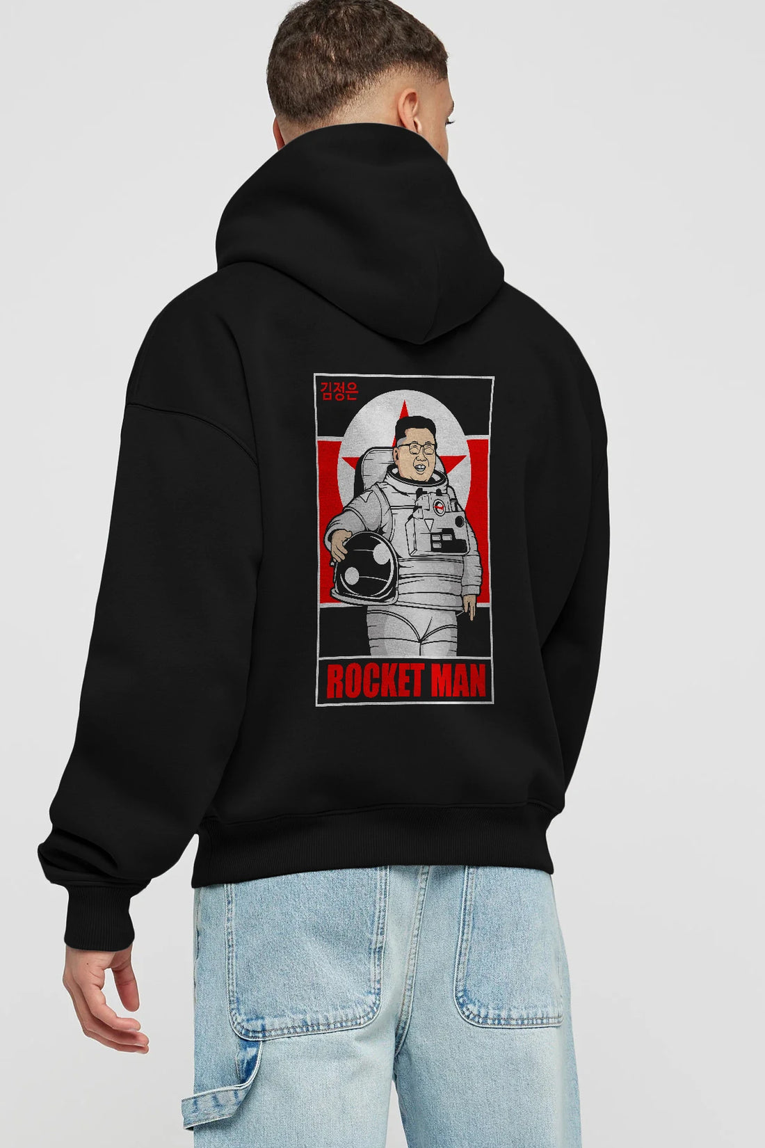 Astronot Kim Arka Baskılı Hoodie Oversize Kapüşonlu Sweatshirt Erkek Kadın Unisex