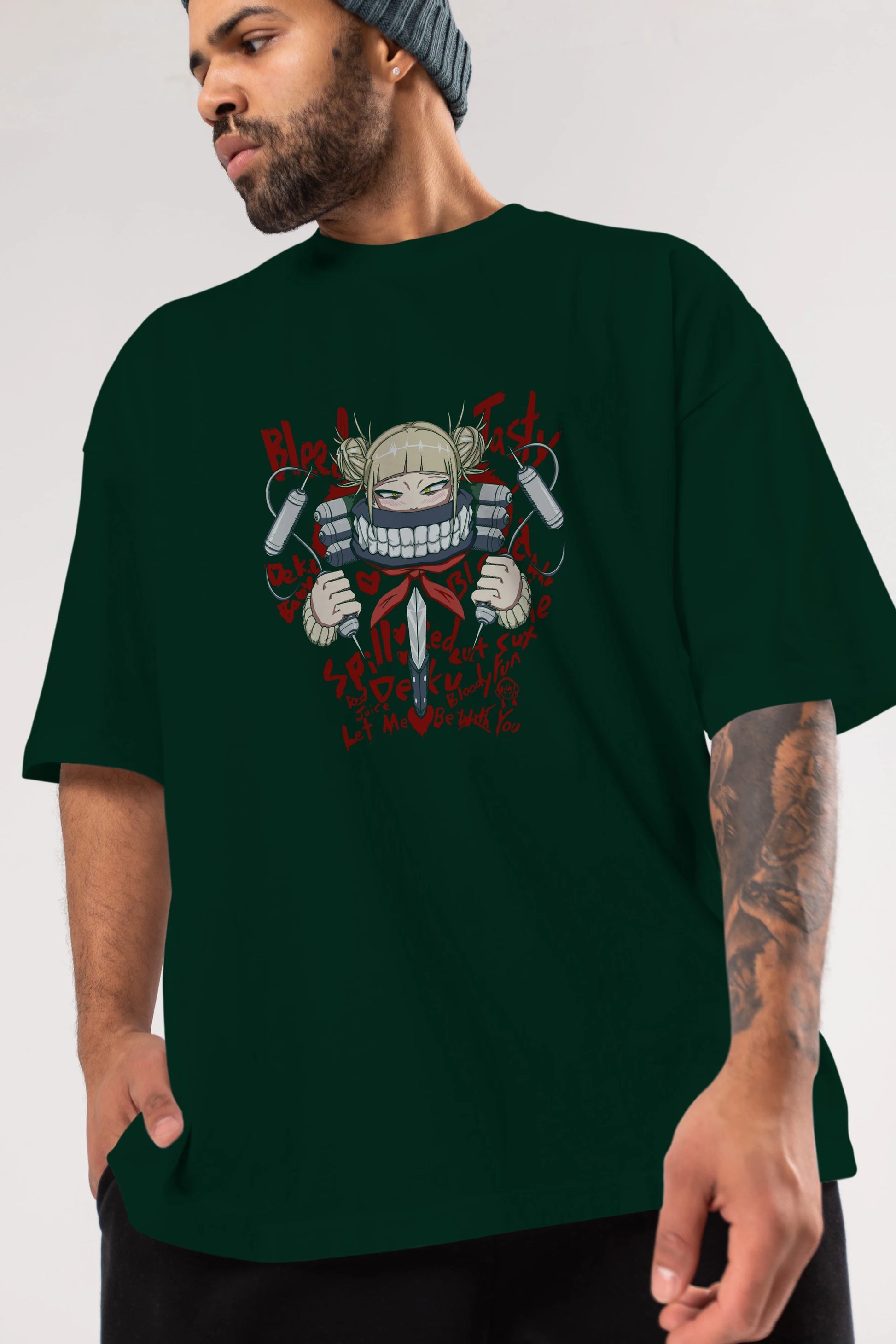 Himiko Toga 1 Anime Ön Baskılı Oversize t-shirt %100 pamuk Erkek Kadın Unisex
