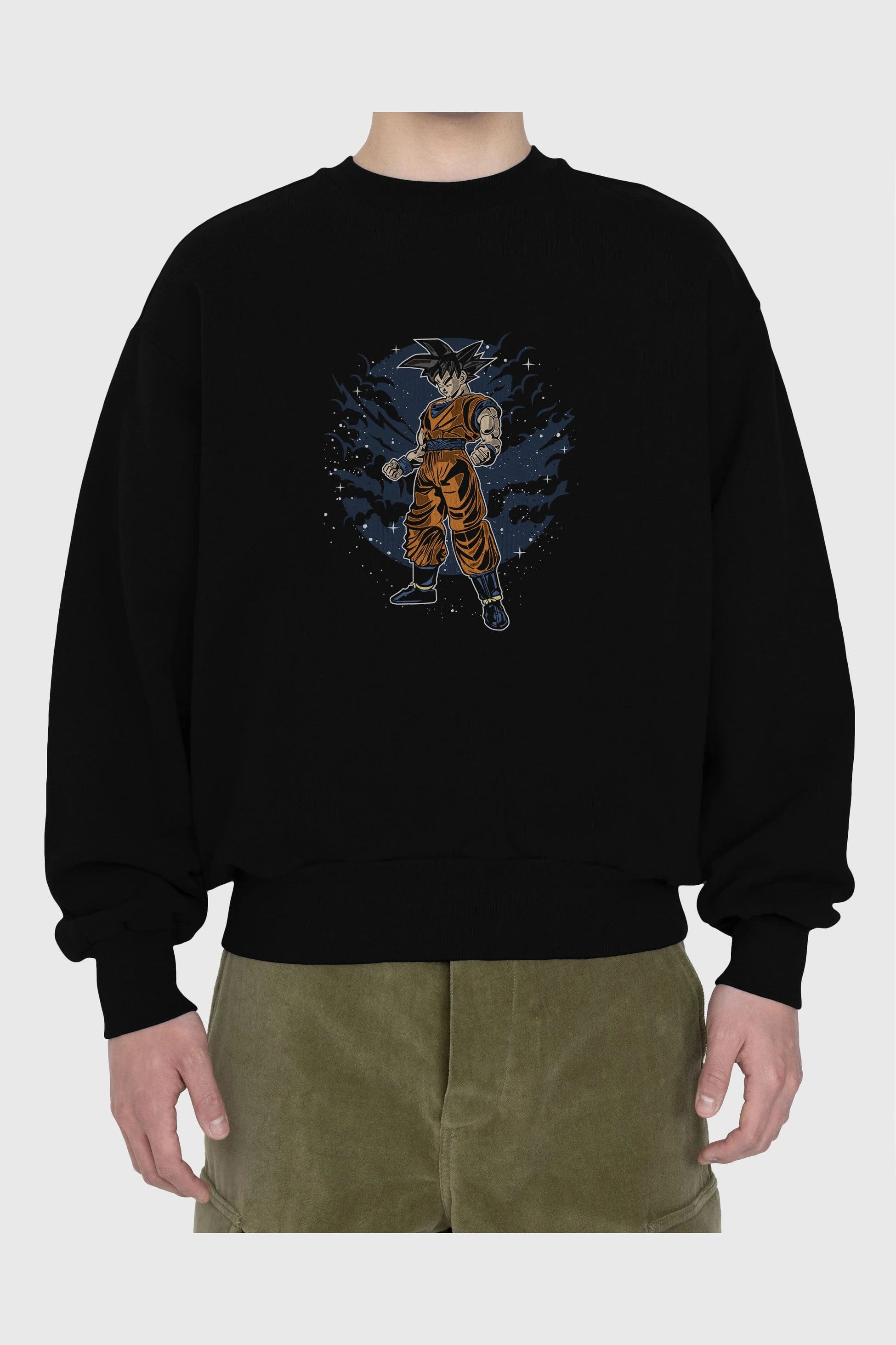 GOKU Ön Baskılı Oversize Sweatshirt Erkek Kadın Unisex