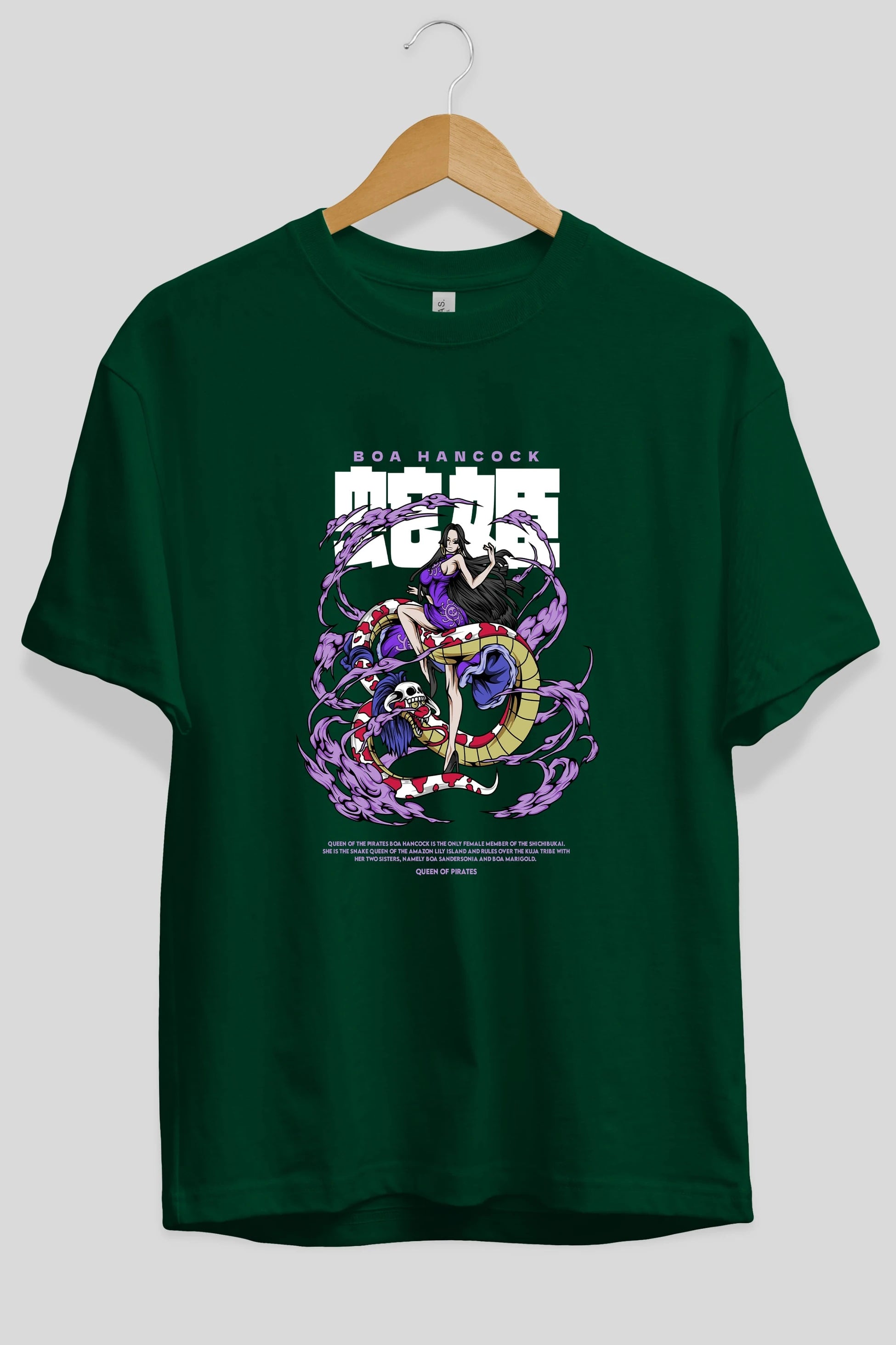 Boa Hancock Anime Ön Baskılı Oversize t-shirt %100 pamuk Erkek Kadın Unisex