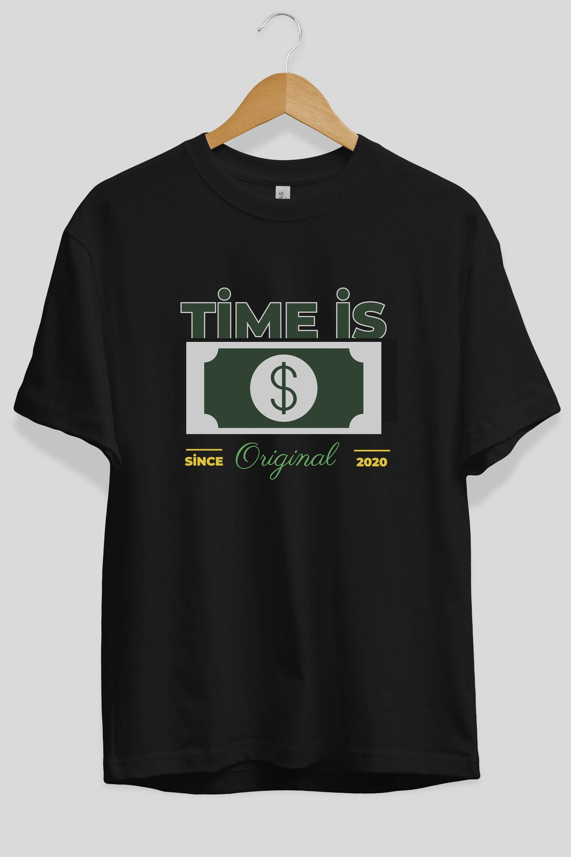 Time is Original Ön Baskılı Oversize t-shirt Erkek Kadın Unisex