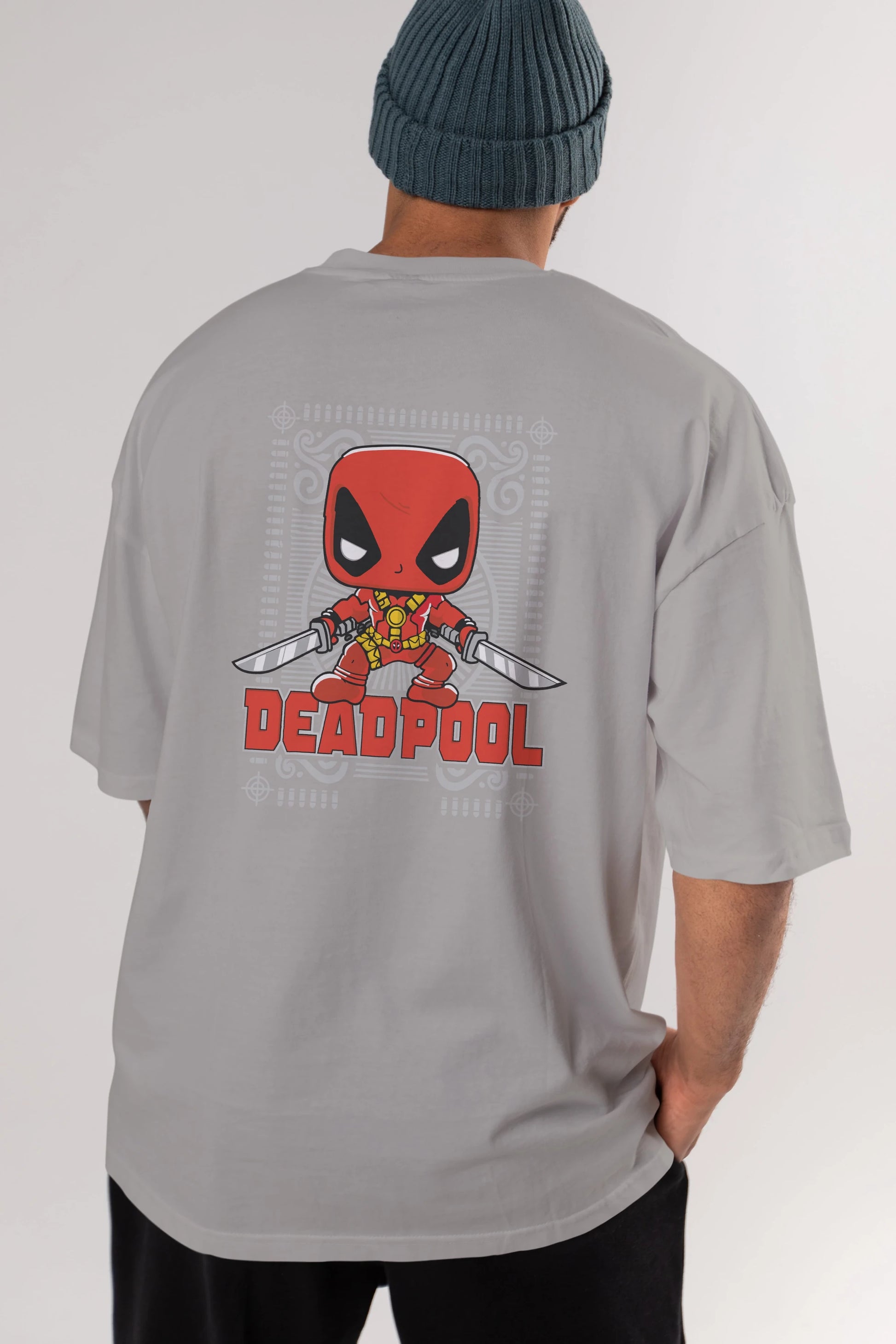Deadpool (17) Arka Baskılı Oversize t-shirt Erkek Kadın Unisex %100 Pamuk Bisiklet Yaka tişort