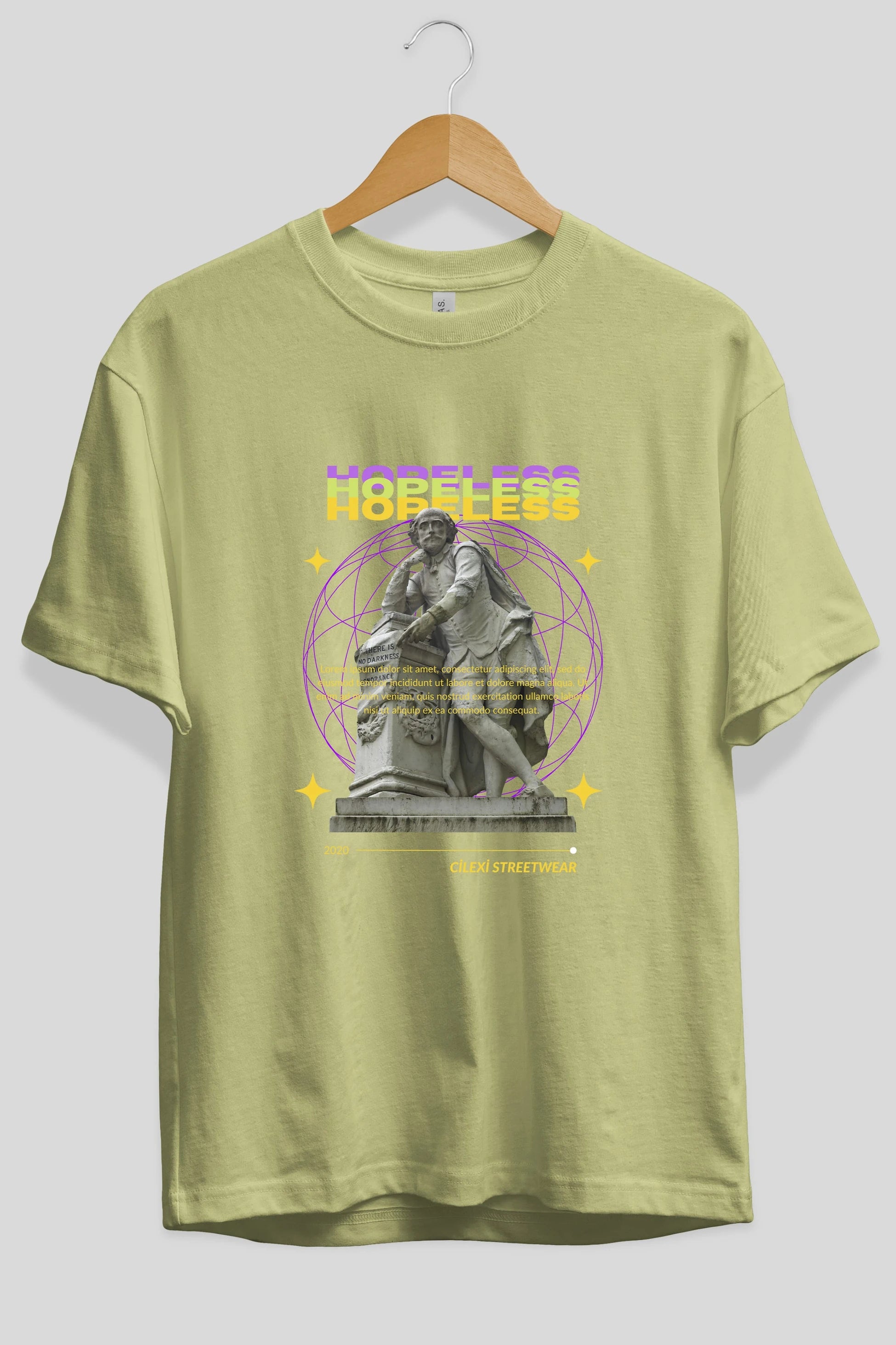 Hopeless Ön Baskılı Oversize t-shirt Erkek Kadın Unisex