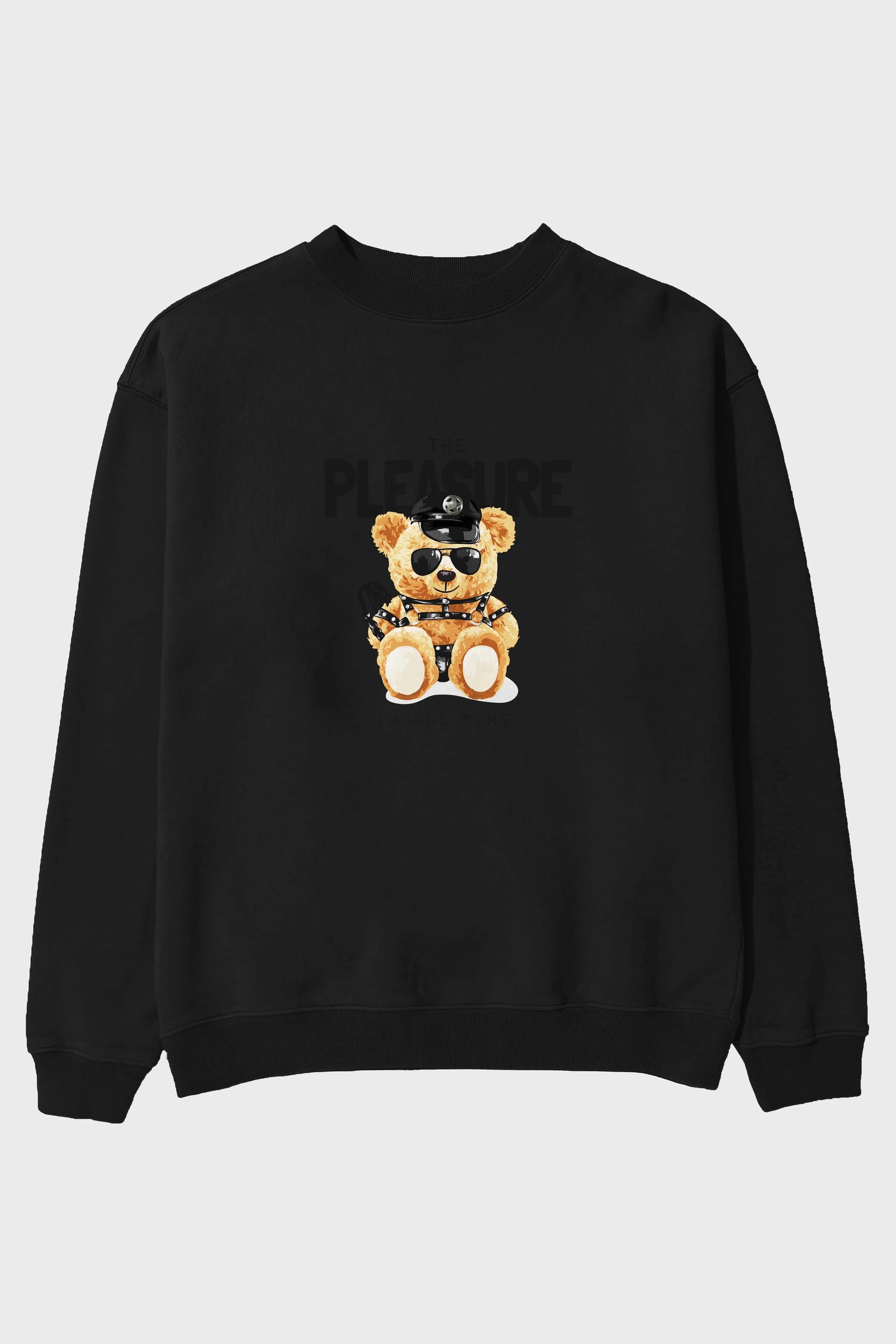Teddy Bear The Pleasure Ön Baskılı Oversize Sweatshirt Erkek Kadın Unisex