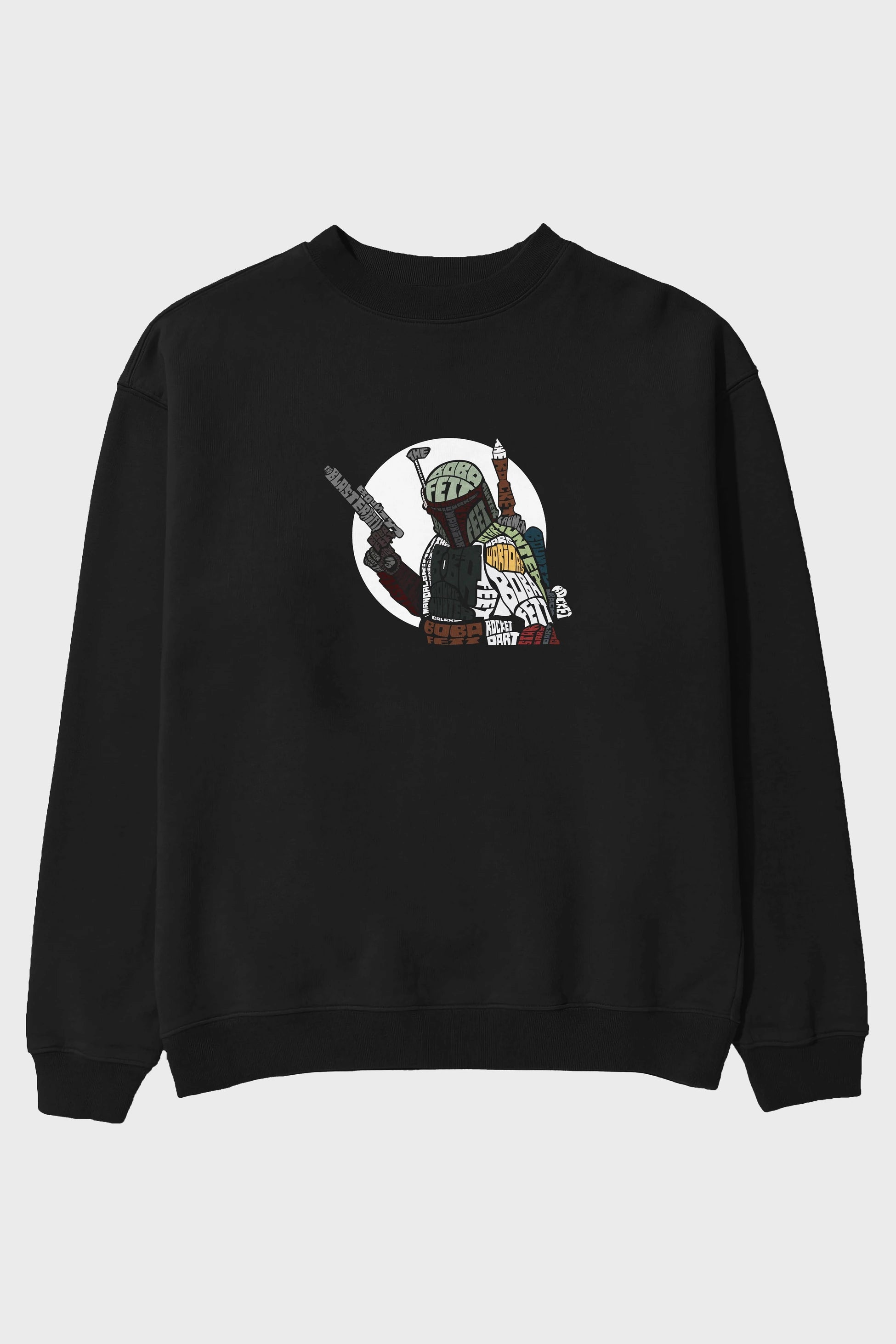 Boba Fett Ön Baskılı Oversize Sweatshirt Erkek Kadın Unisex