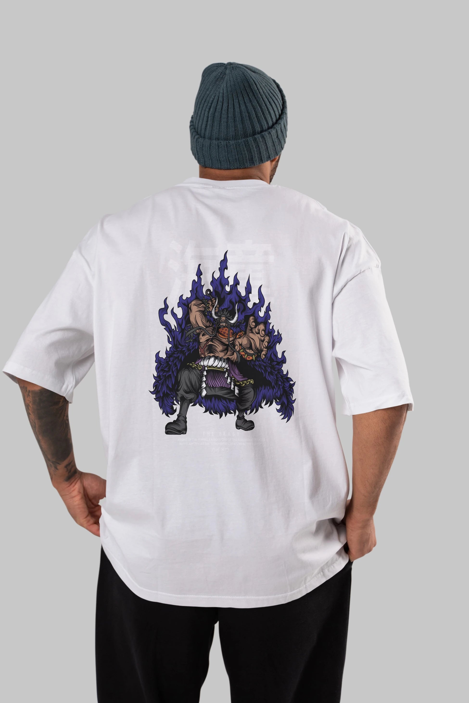 Kaido Anime Arka Baskılı Oversize t-shirt Erkek Kadın Unisex