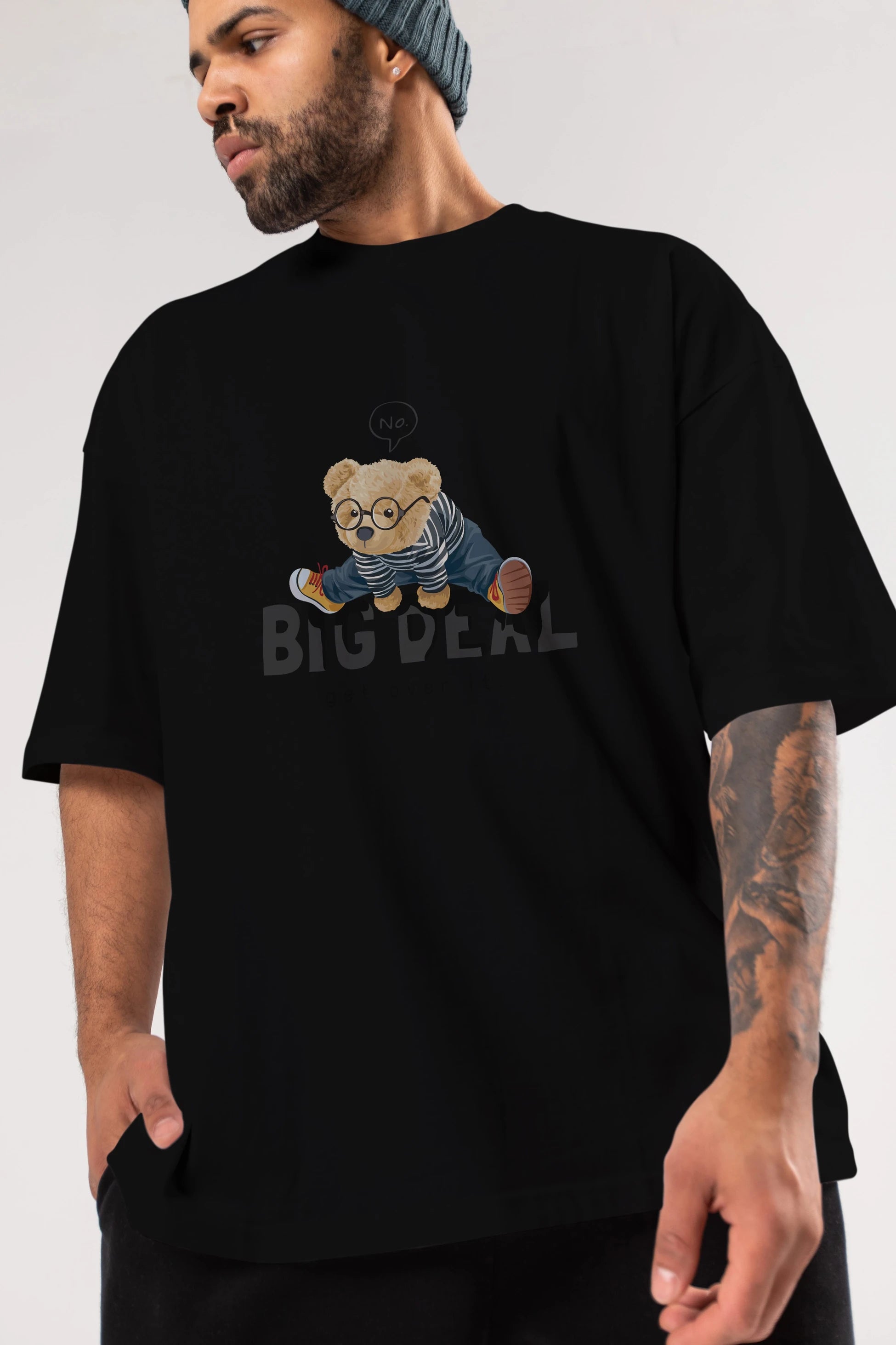 Teddy Bear Big Deal Ön Baskılı Oversize t-shirt Erkek Kadın Unisex %100 Pamuk