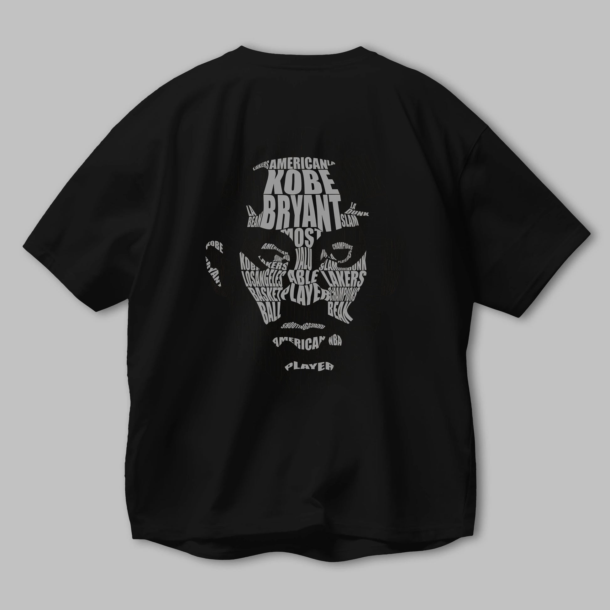 Kobe Bryan Calligram Arka Baskılı Oversize t-shirt %100 pamuk Erkek Kadın Unisex