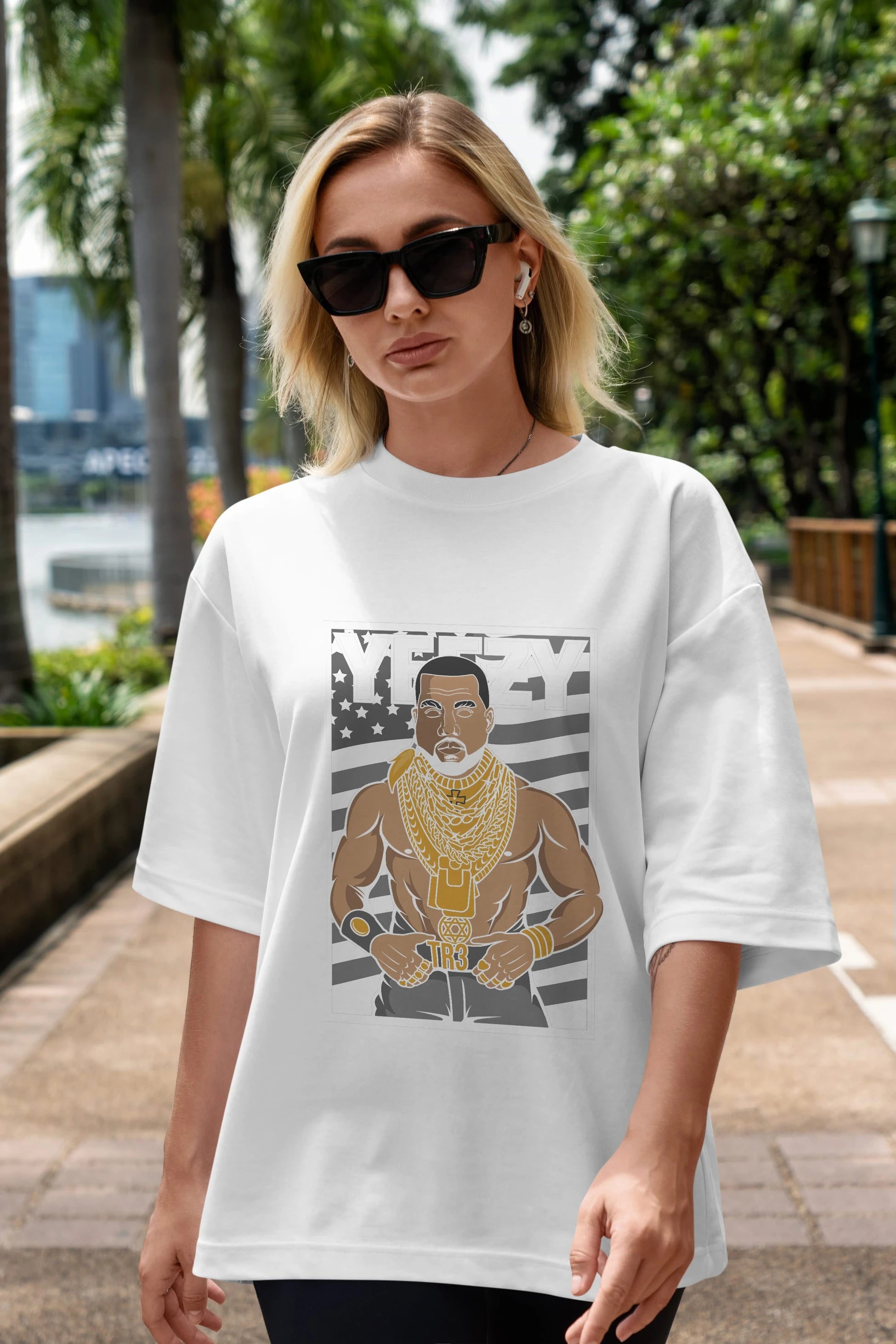 Mr.T Ön Baskılı Oversize t-shirt Erkek Kadın Unisex %100 Pamuk tişort