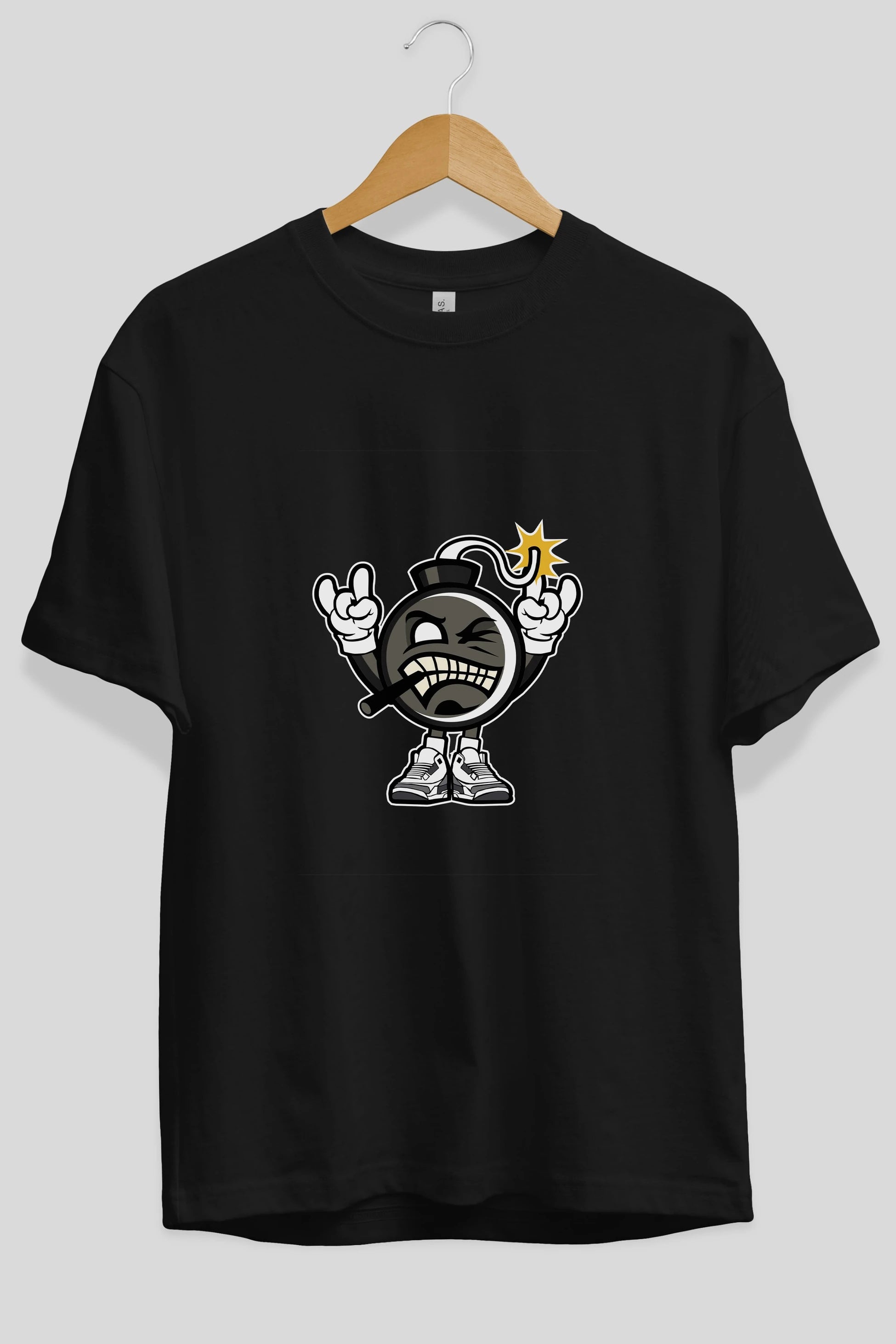 Evil Bomb Ön Baskılı Oversize t-shirt Erkek Kadın Unisex %100 Pamuk tişort