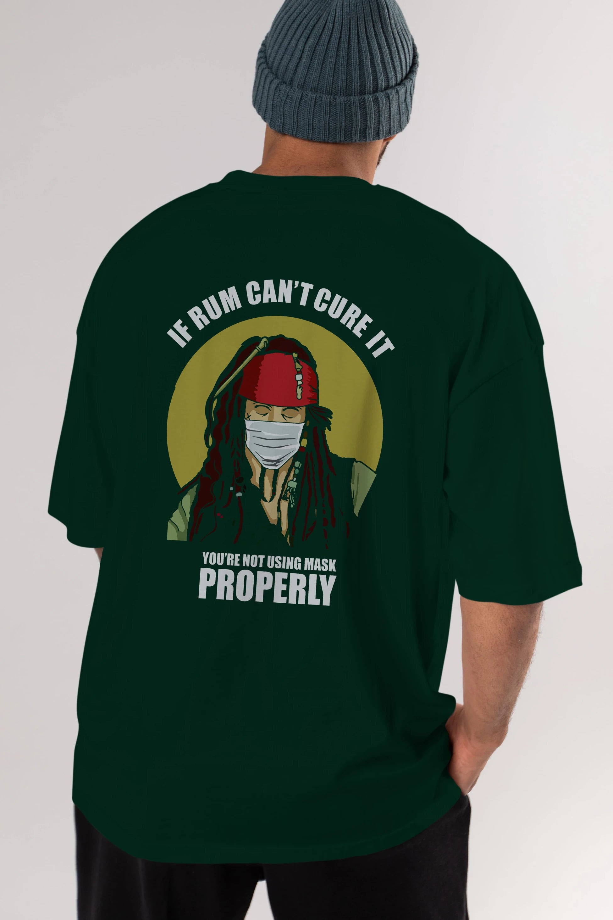 Pirates Maker Arka Baskılı Oversize t-shirt Erkek Kadın Unisex %100 Pamuk tişort