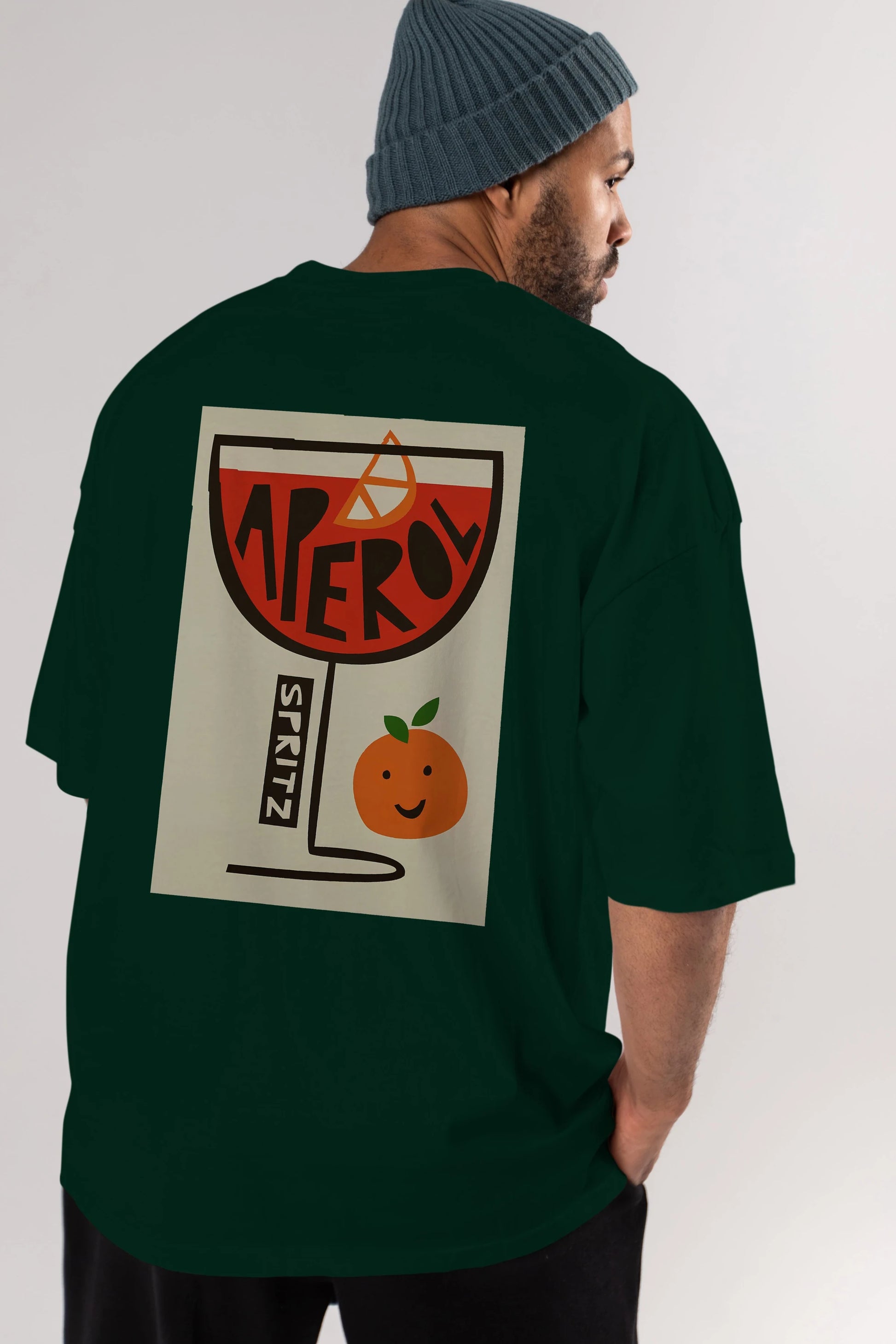 Aperol Spritz 9 Arka Baskılı Oversize t-shirt Erkek Kadın Unisex %100 Pamuk Bisiklet Yaka tişort