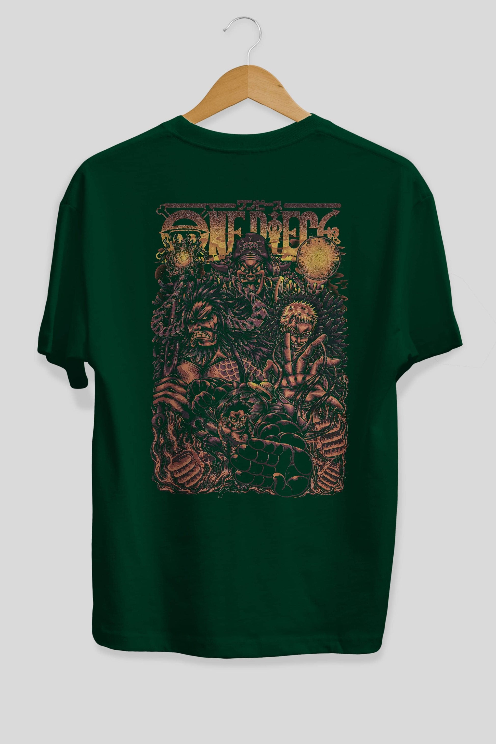 ONE PIECE Anime Arka Baskılı Oversize t-shirt Erkek Kadın Unisex