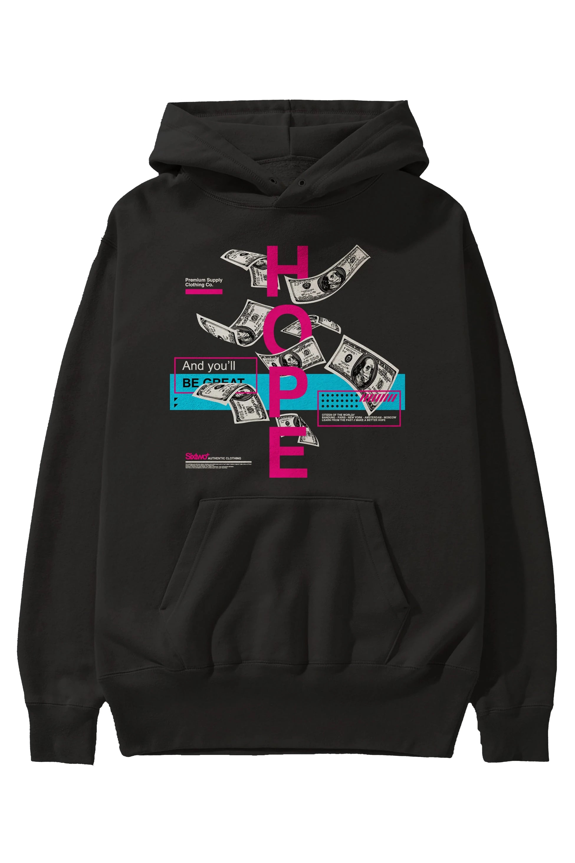 Hope Ön Baskılı Hoodie Oversize Kapüşonlu Sweatshirt Erkek Kadın Unisex
