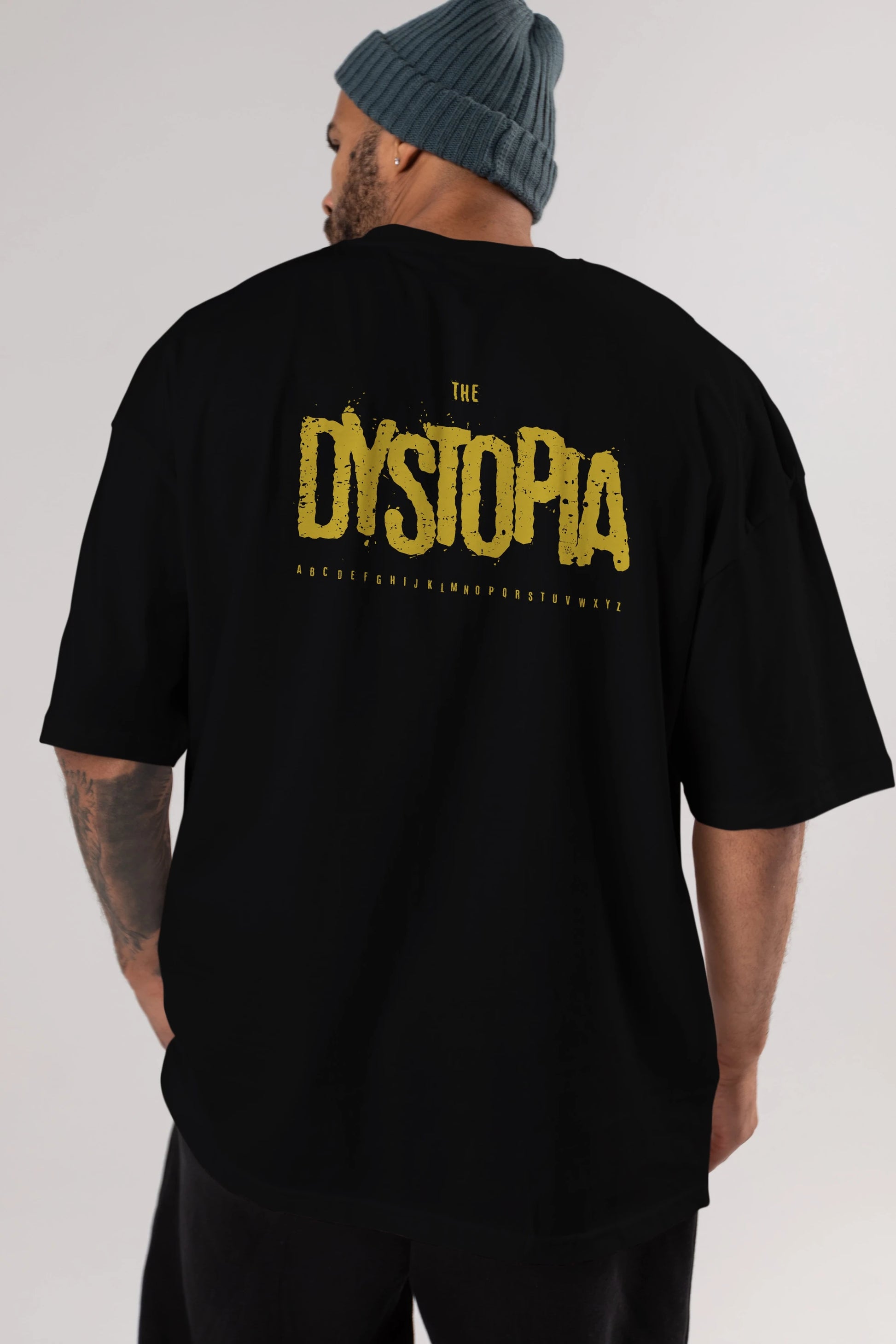 The Dystopia Arka Baskılı Oversize t-shirt Erkek Kadın Unisex