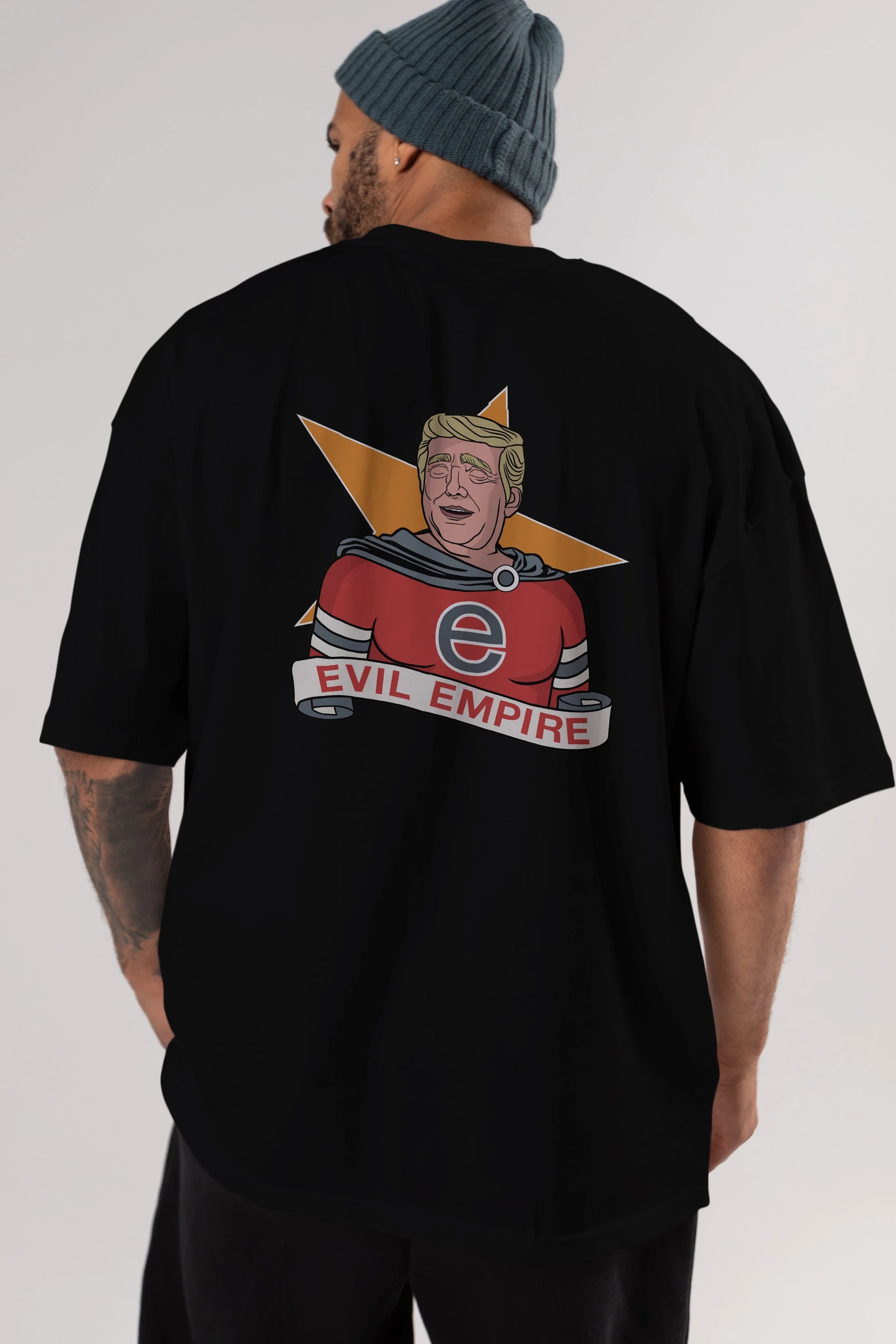 Evil Empire Trump Arka Baskılı Oversize t-shirt Erkek Kadın Unisex %100 Pamuk tişort