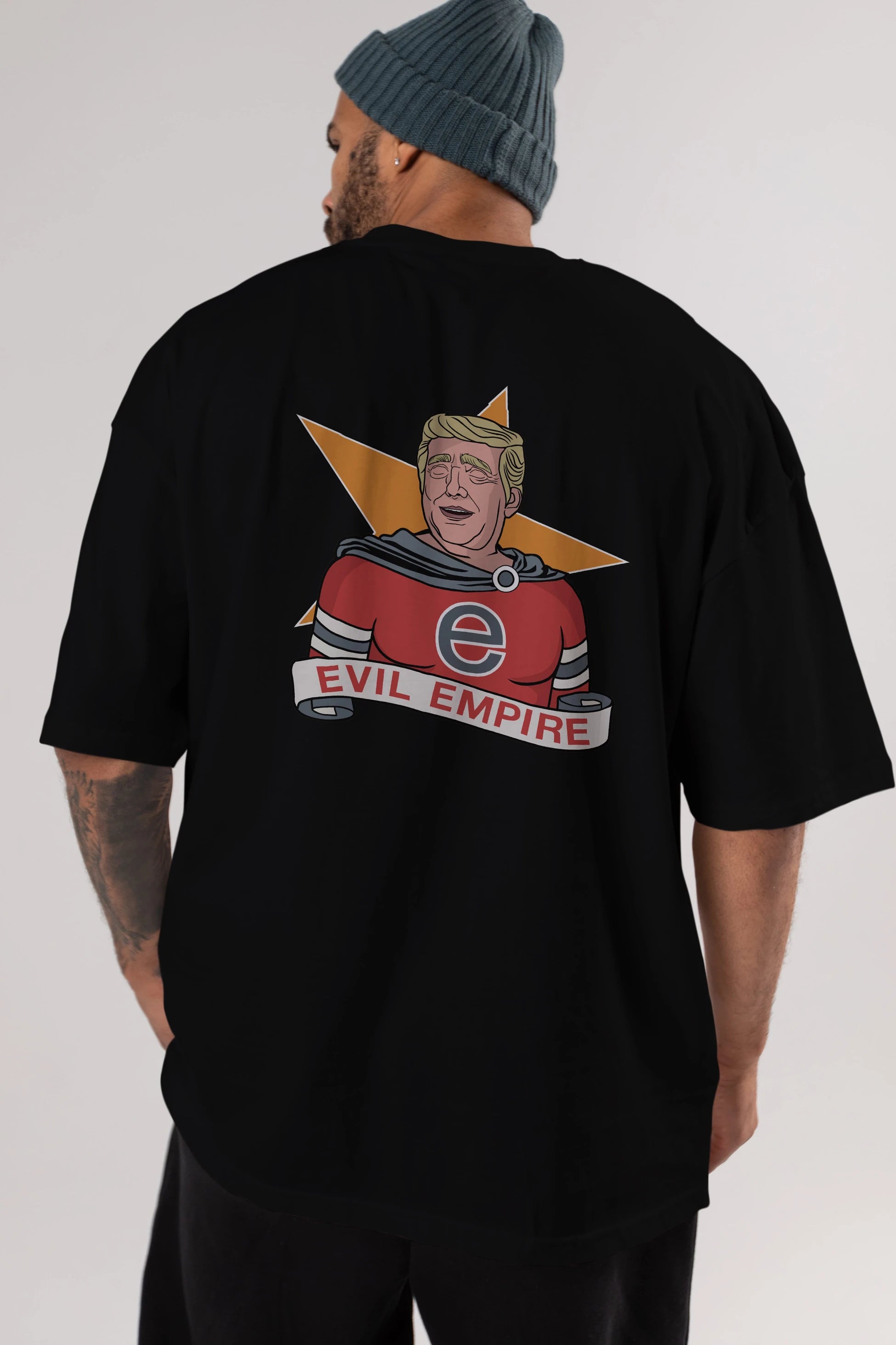 Evil Empire Trump Arka Baskılı Oversize t-shirt Erkek Kadın Unisex %100 Pamuk tişort