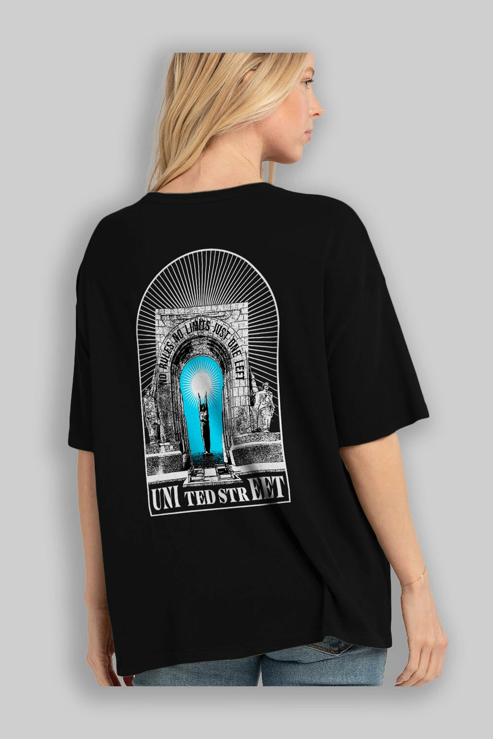No Rules No Limits Arka Baskılı Oversize t-shirt Erkek Kadın Unisex