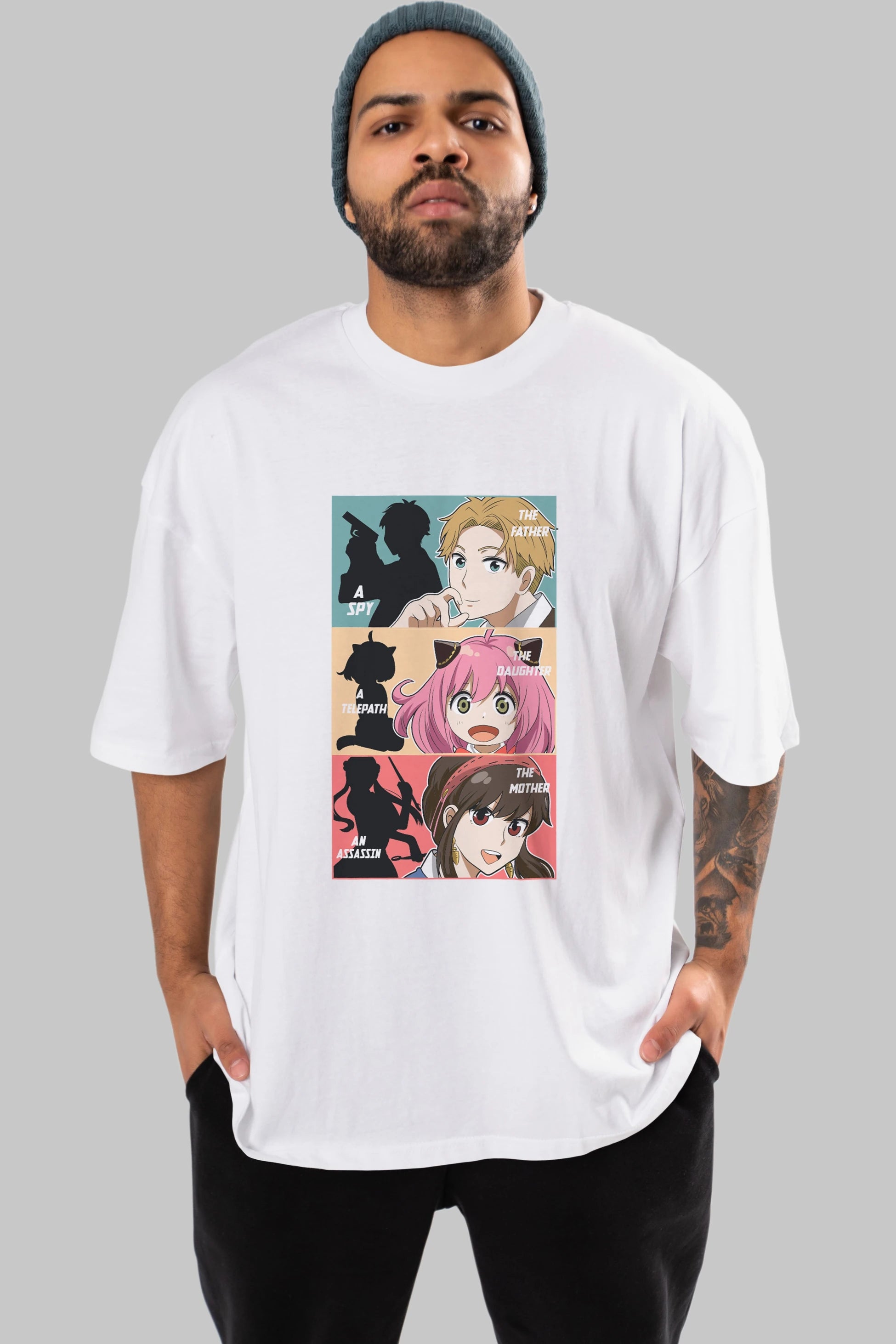 SPY X FAMILY Anime Ön Baskılı Oversize t-shirt %100 pamuk Erkek Kadın Unisex