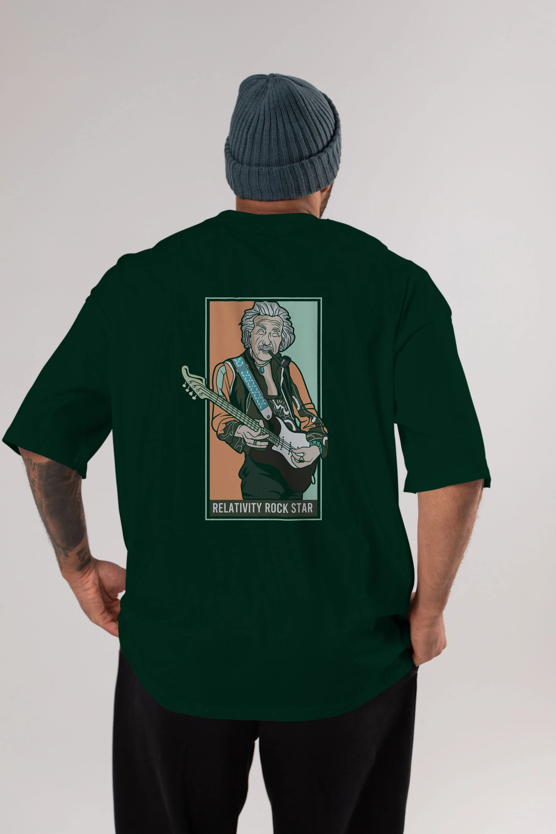 Jimmy Einstein Arka Baskılı Oversize t-shirt Erkek Kadın Unisex %100 Pamuk tişort