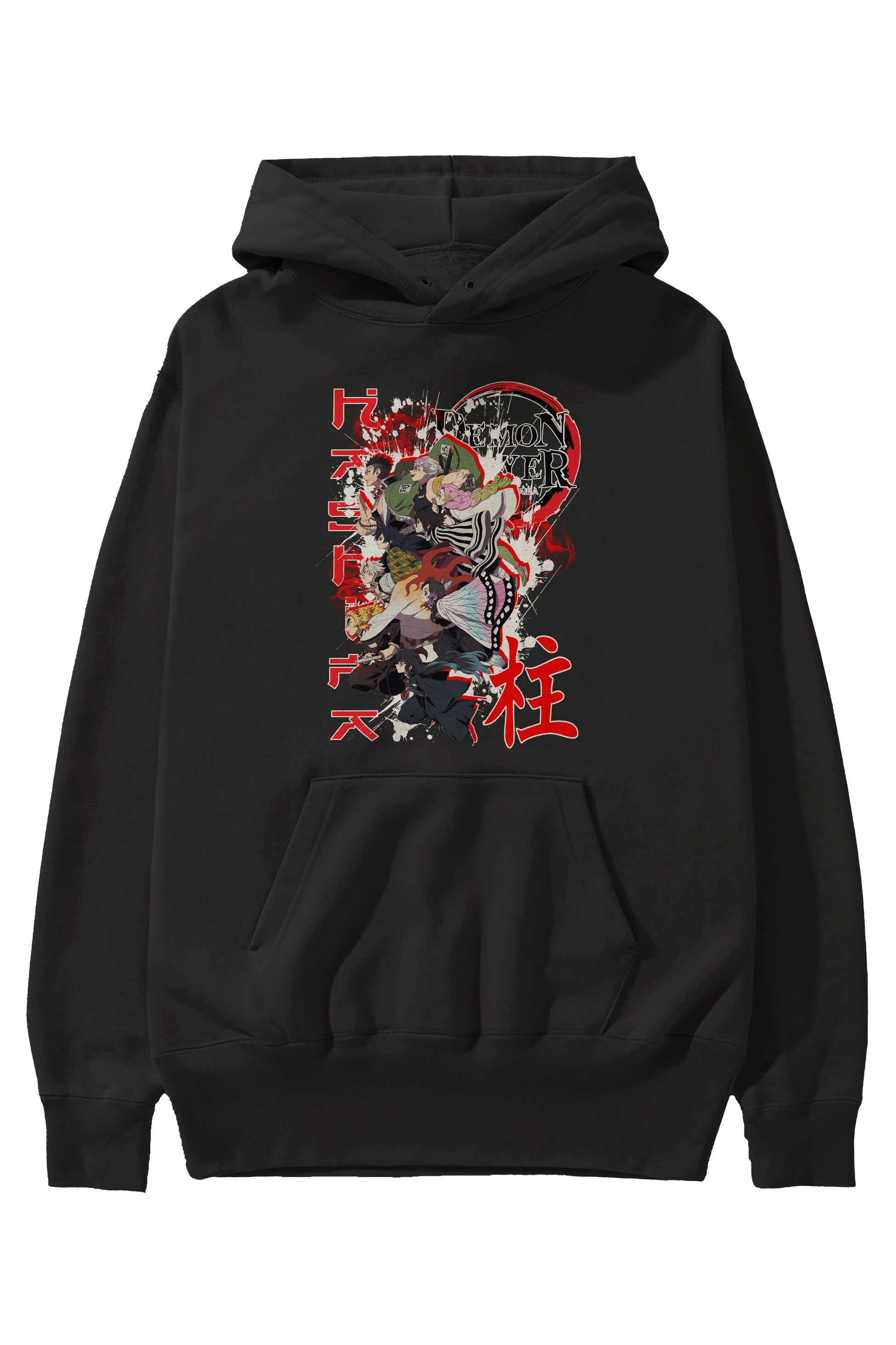 DEMON SLAYER SLAYERS Anime Ön Baskılı Hoodie Oversize Kapüşonlu Sweatshirt Erkek Kadın Unisex