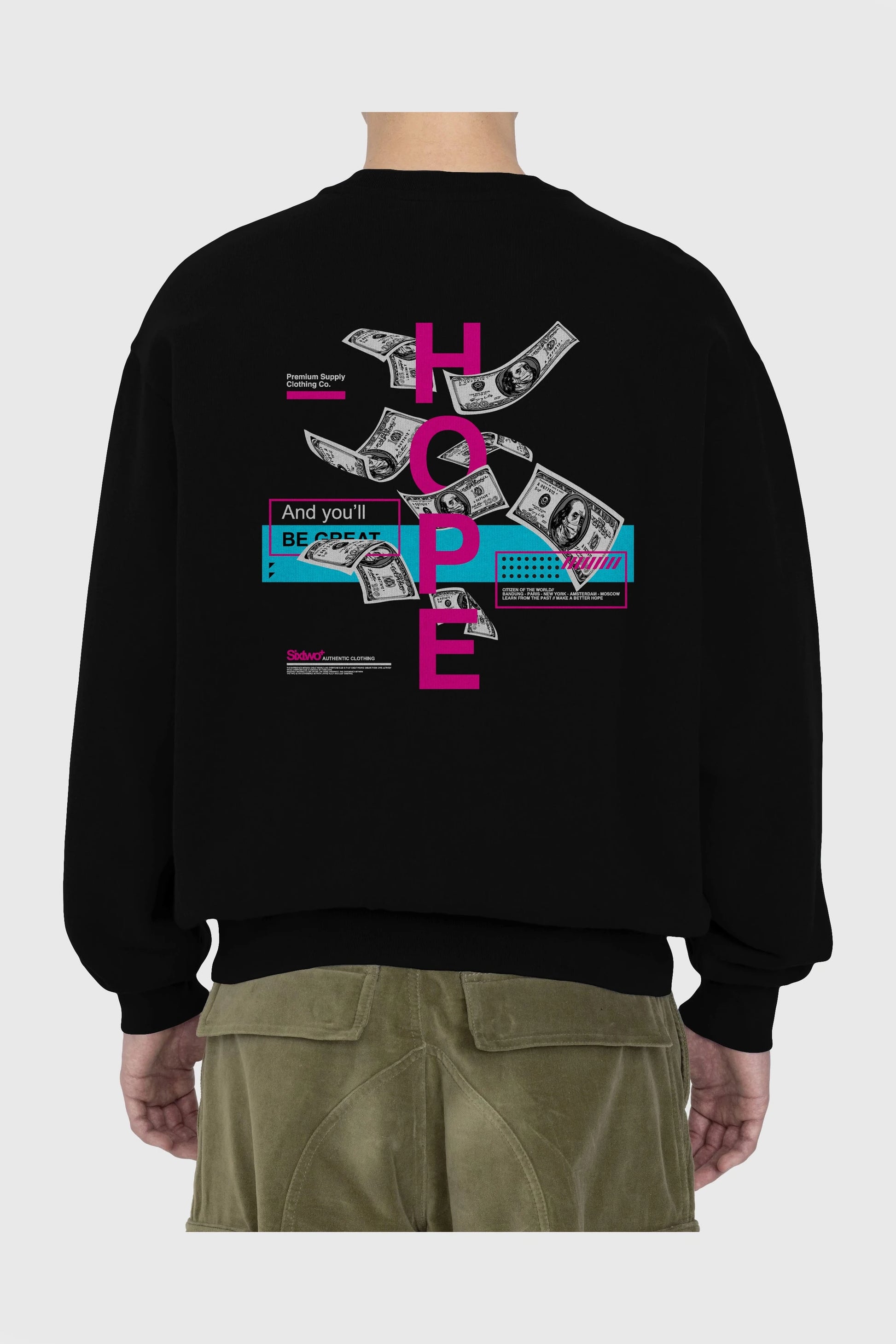Hope Arka Baskılı Oversize Sweatshirt Erkek Kadın Unisex