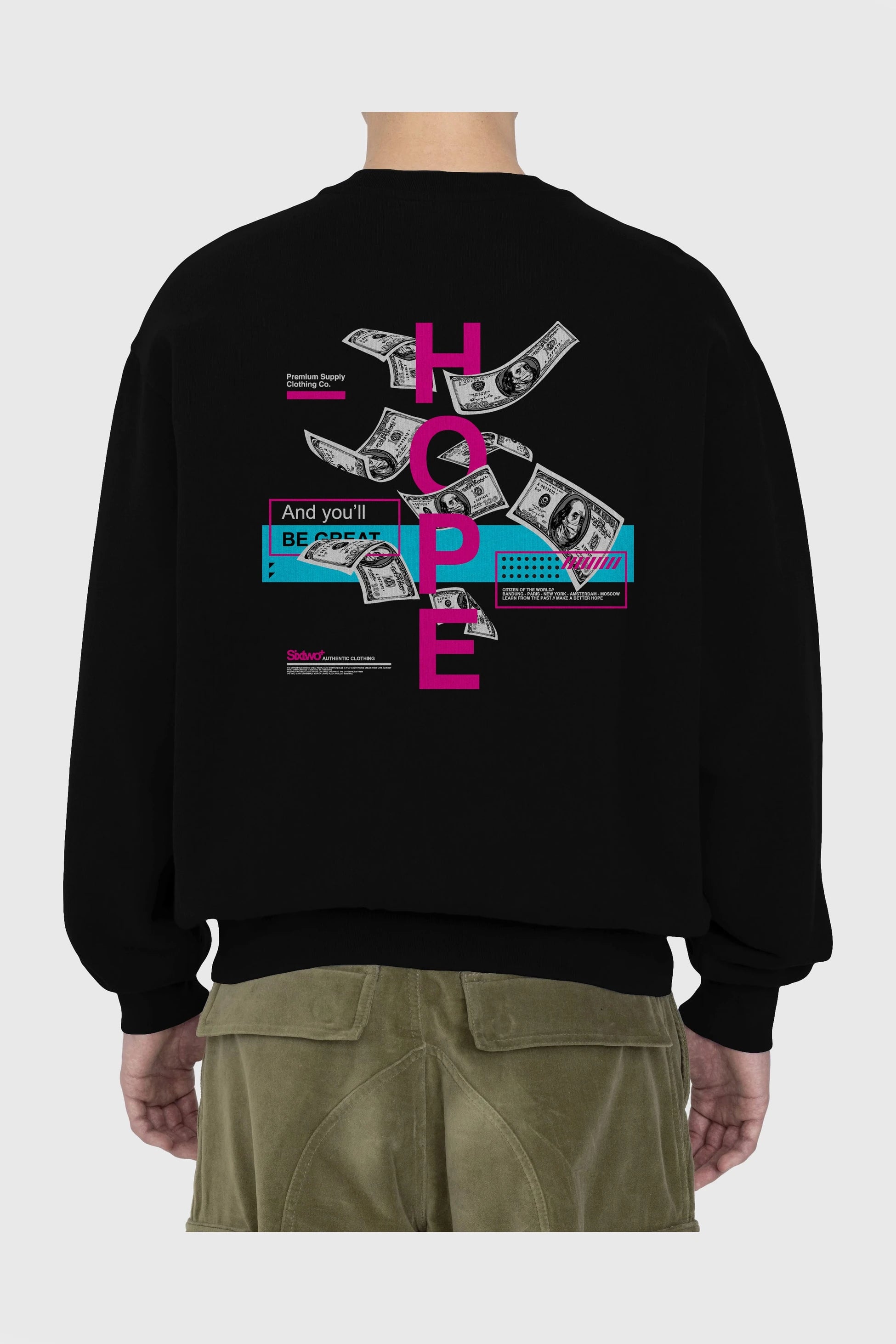 Hope Arka Baskılı Oversize Sweatshirt Erkek Kadın Unisex