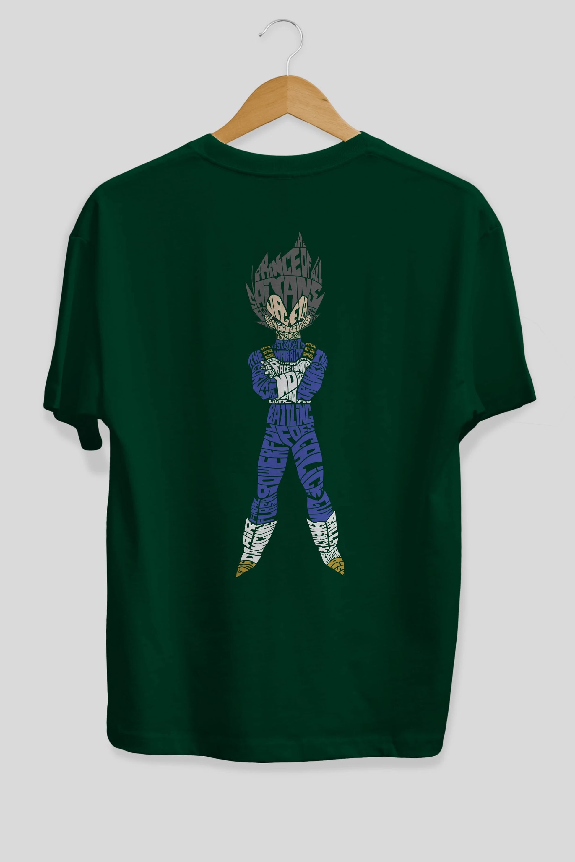 Vegeta Arka Baskılı Oversize t-shirt %100 pamuk Erkek Kadın Unisex