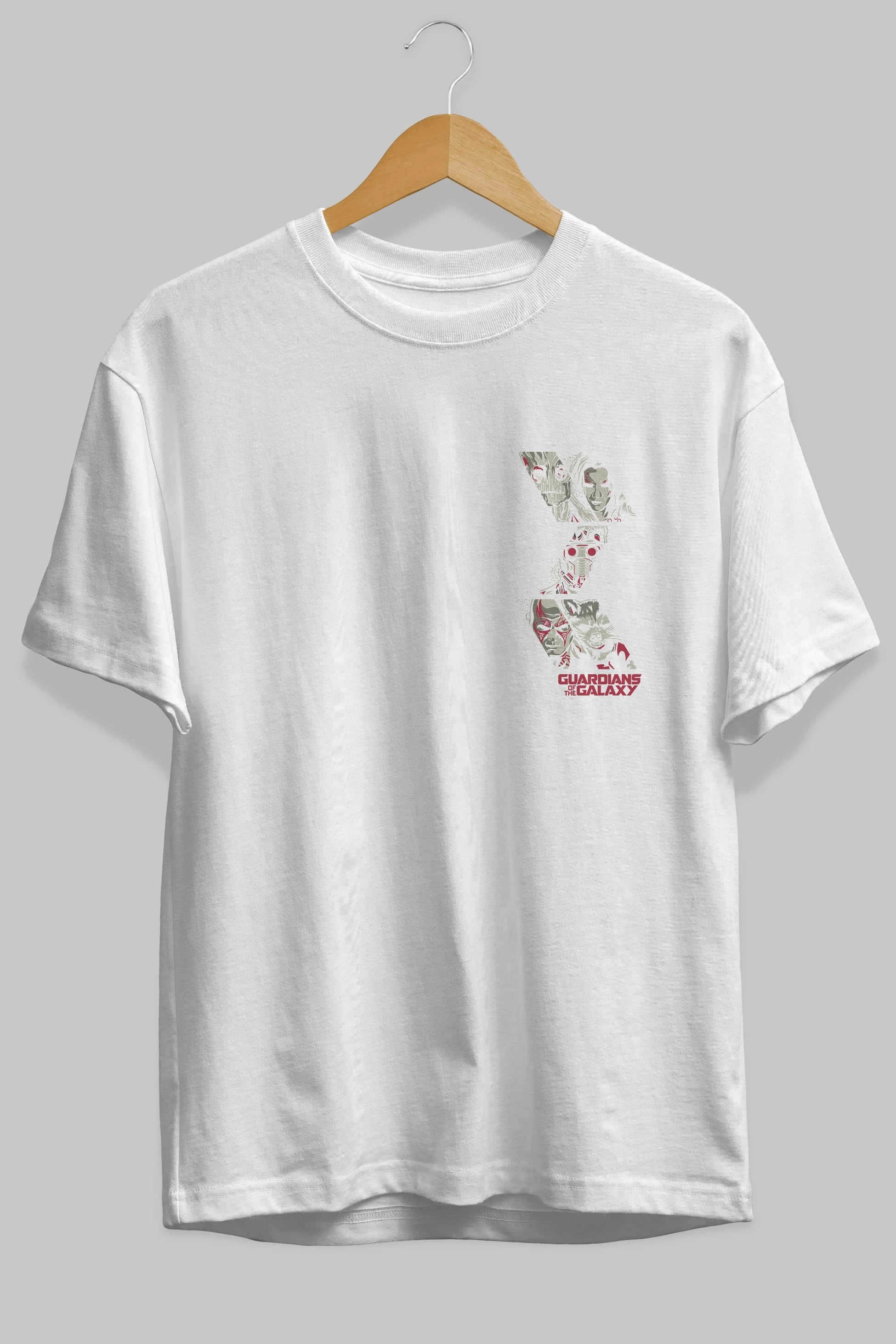 Guardians of The Galaxy (2) Ön Sol Baskılı Oversize t-shirt Erkek Kadın Unisex %100 Pamuk Bisiklet Yaka tişort