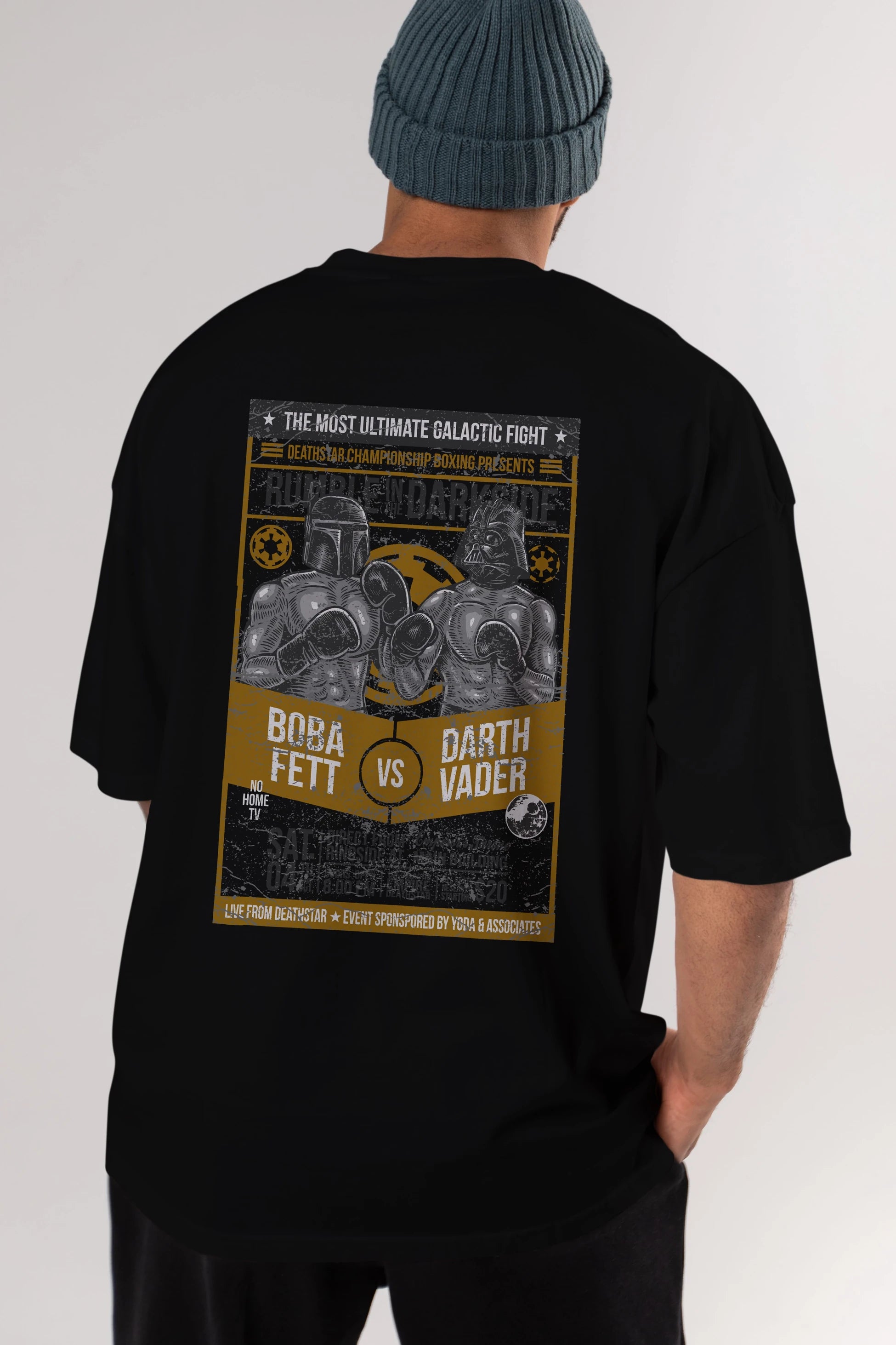 Rumble In The Darkside Arka Baskılı Oversize t-shirt Erkek Kadın Unisex %100 Pamuk
