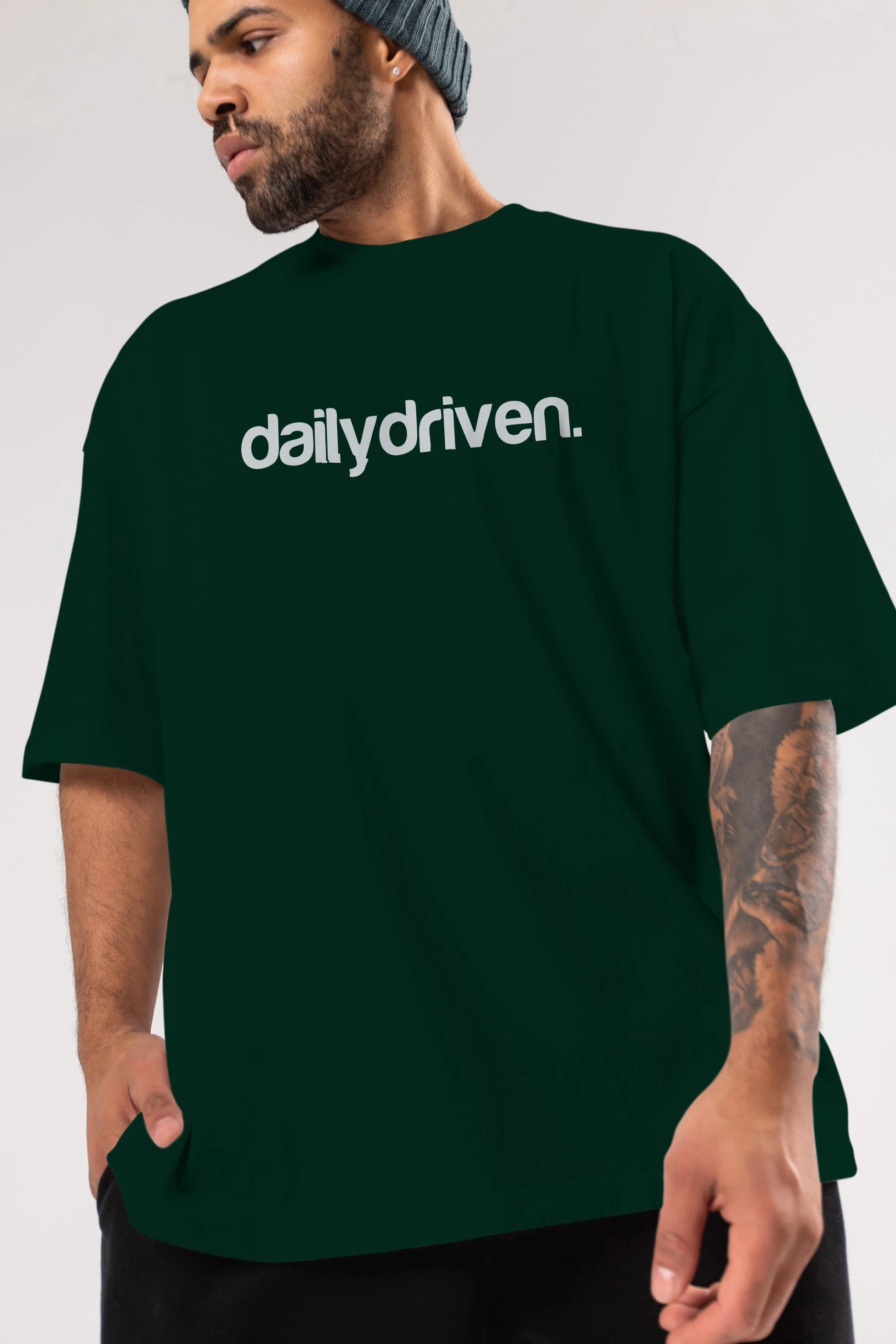 Dailydriven Ön Baskılı Oversize t-shirt %100 pamuk Erkek Kadın Unisex