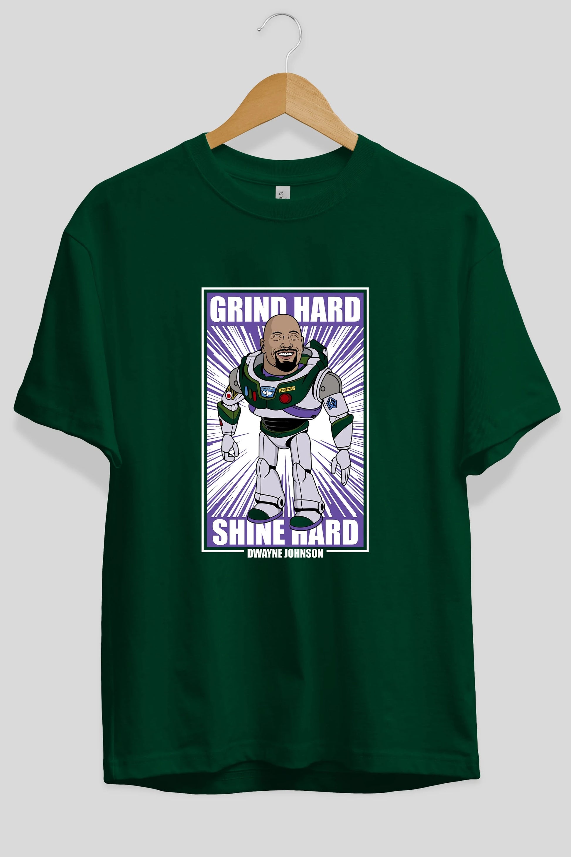 Dwayne Johnson Buzz Lightyear Ön Baskılı Oversize t-shirt Erkek Kadın Unisex %100 Pamuk tişort