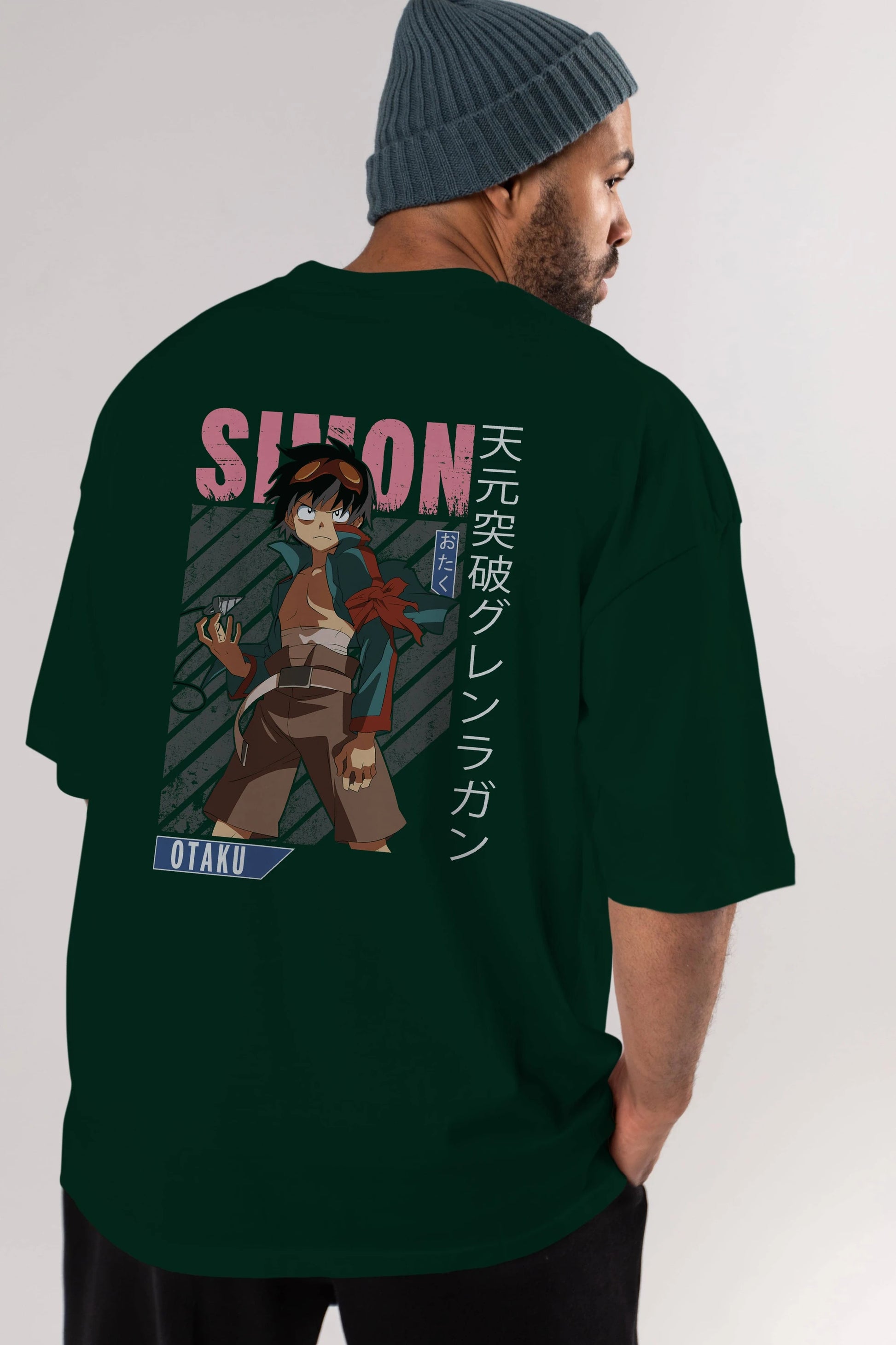 Simon 5 Anime Arka Baskılı Oversize t-shirt Erkek Kadın Unisex