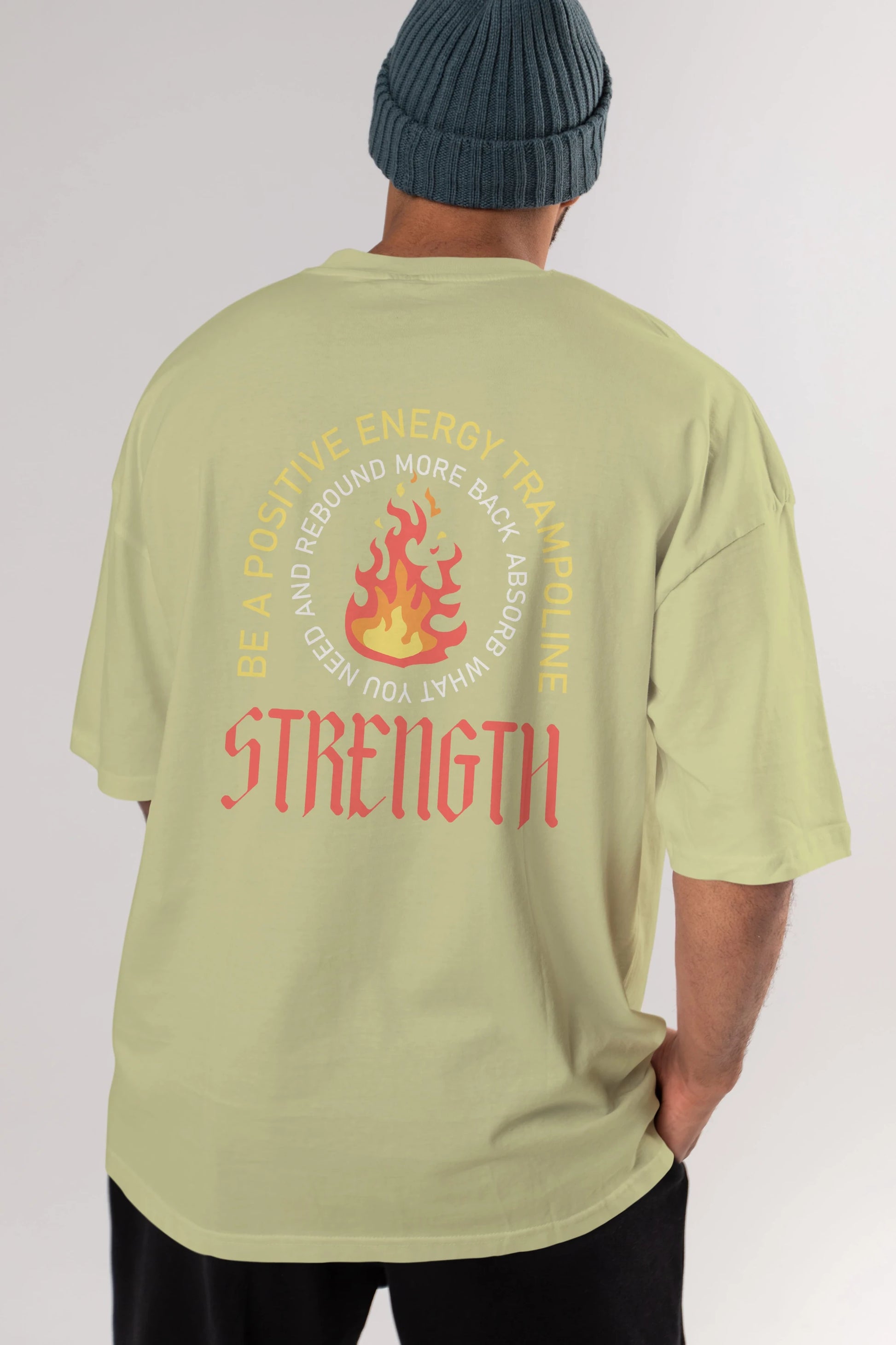 Positive Energy Arka Baskılı Oversize t-shirt Erkek Kadın Unisex