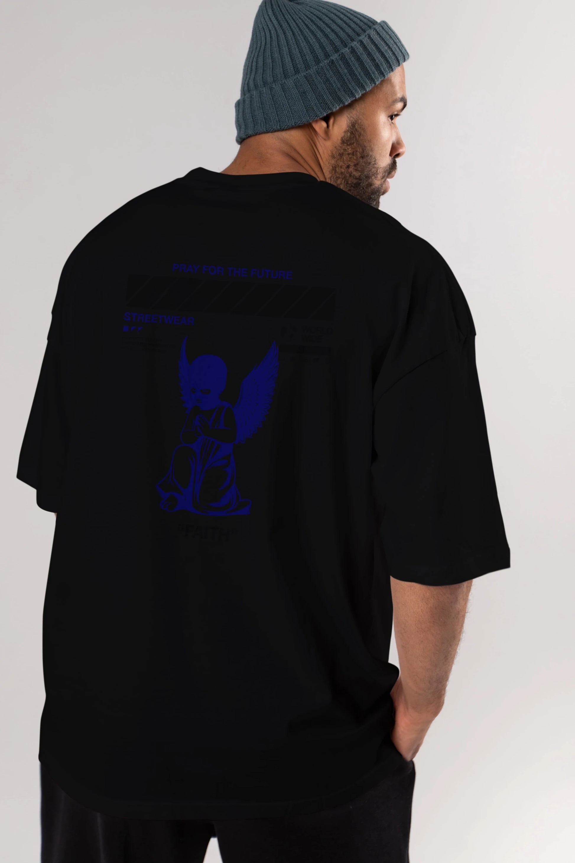 Pray for The Future Arka Baskılı Oversize t-shirt Erkek Kadın Unisex