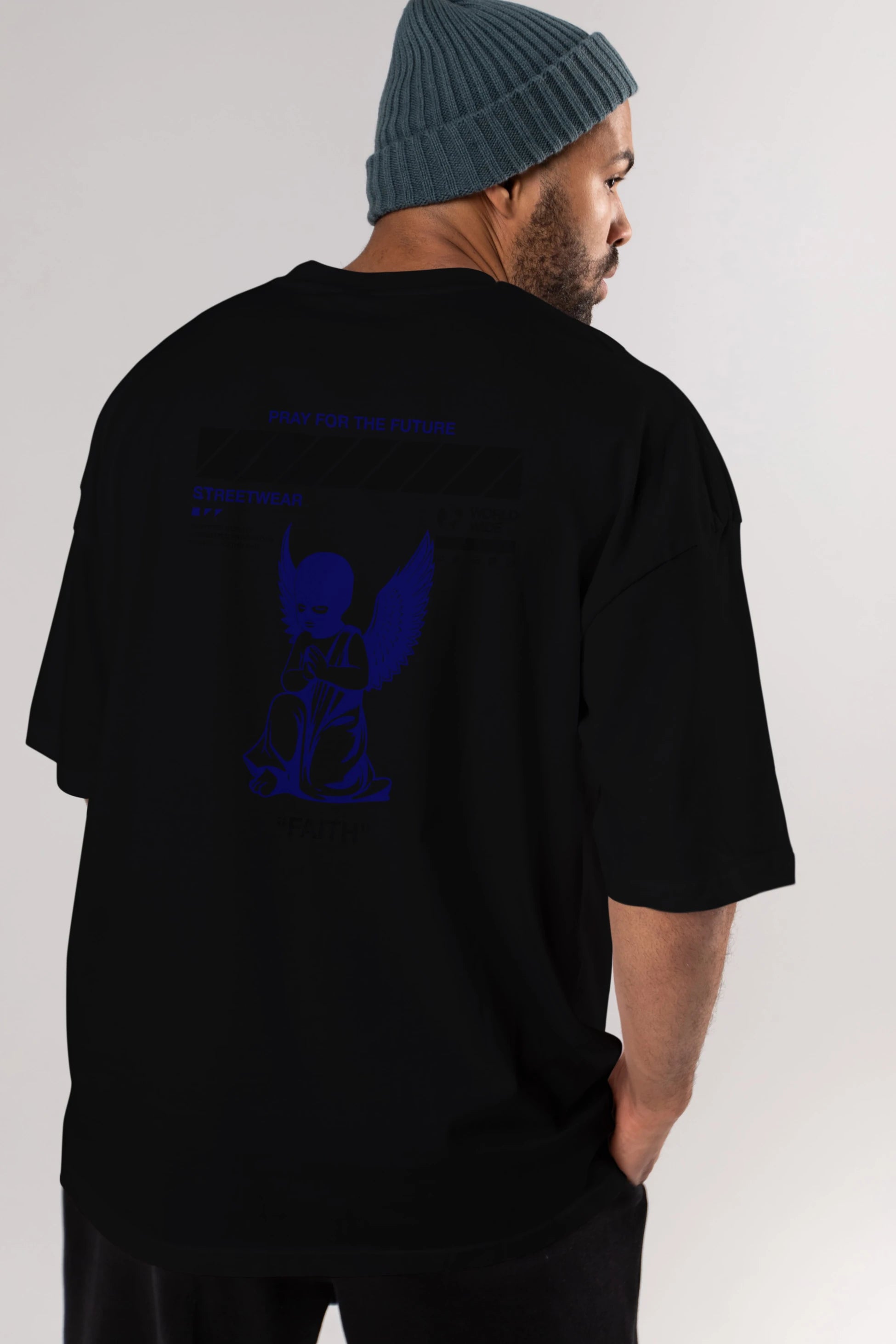 Pray for The Future Arka Baskılı Oversize t-shirt Erkek Kadın Unisex