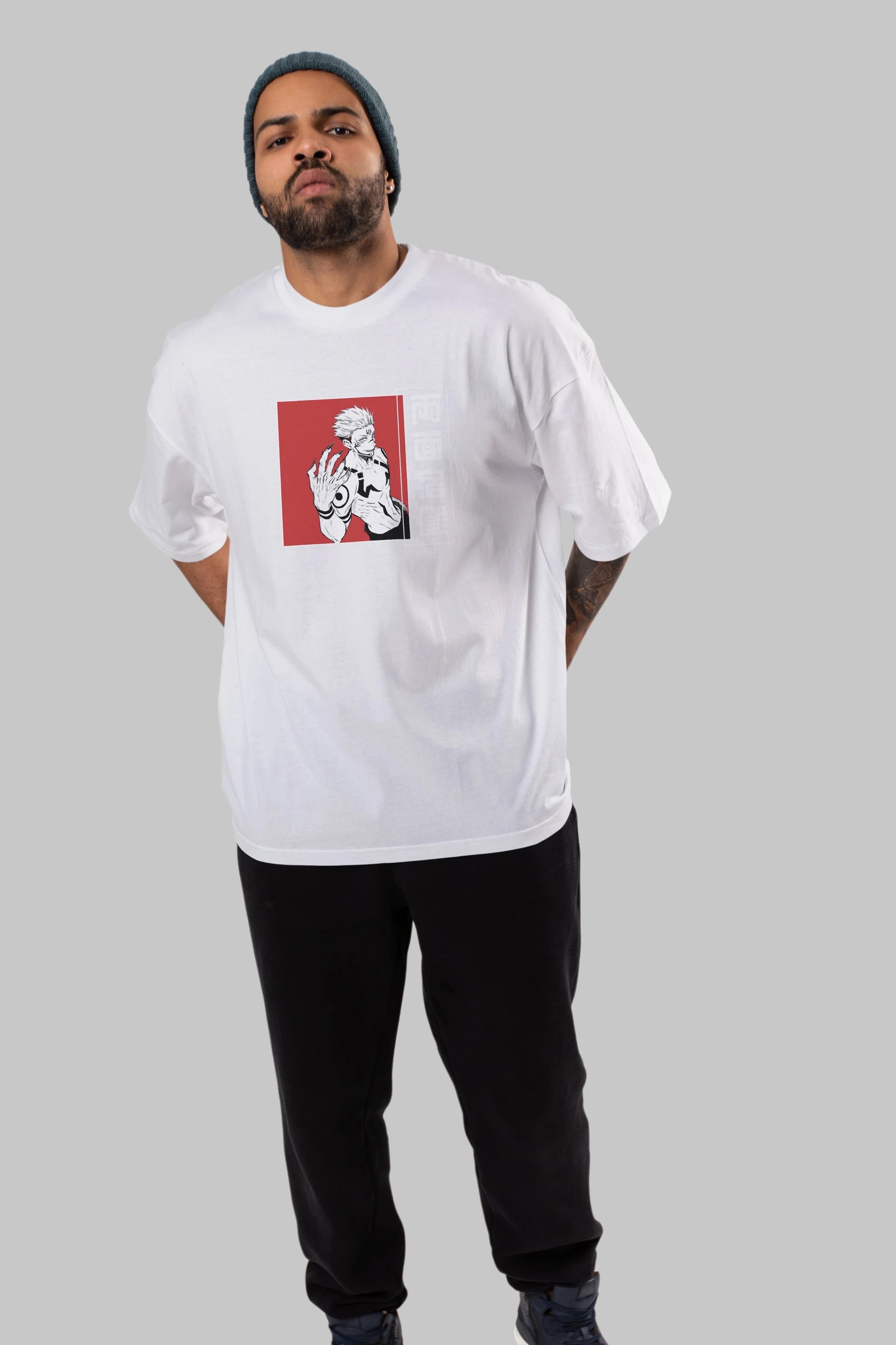 Sukuna Ryoumen 2 Anime Ön Baskılı Oversize t-shirt %100 pamuk Erkek Kadın Unisex