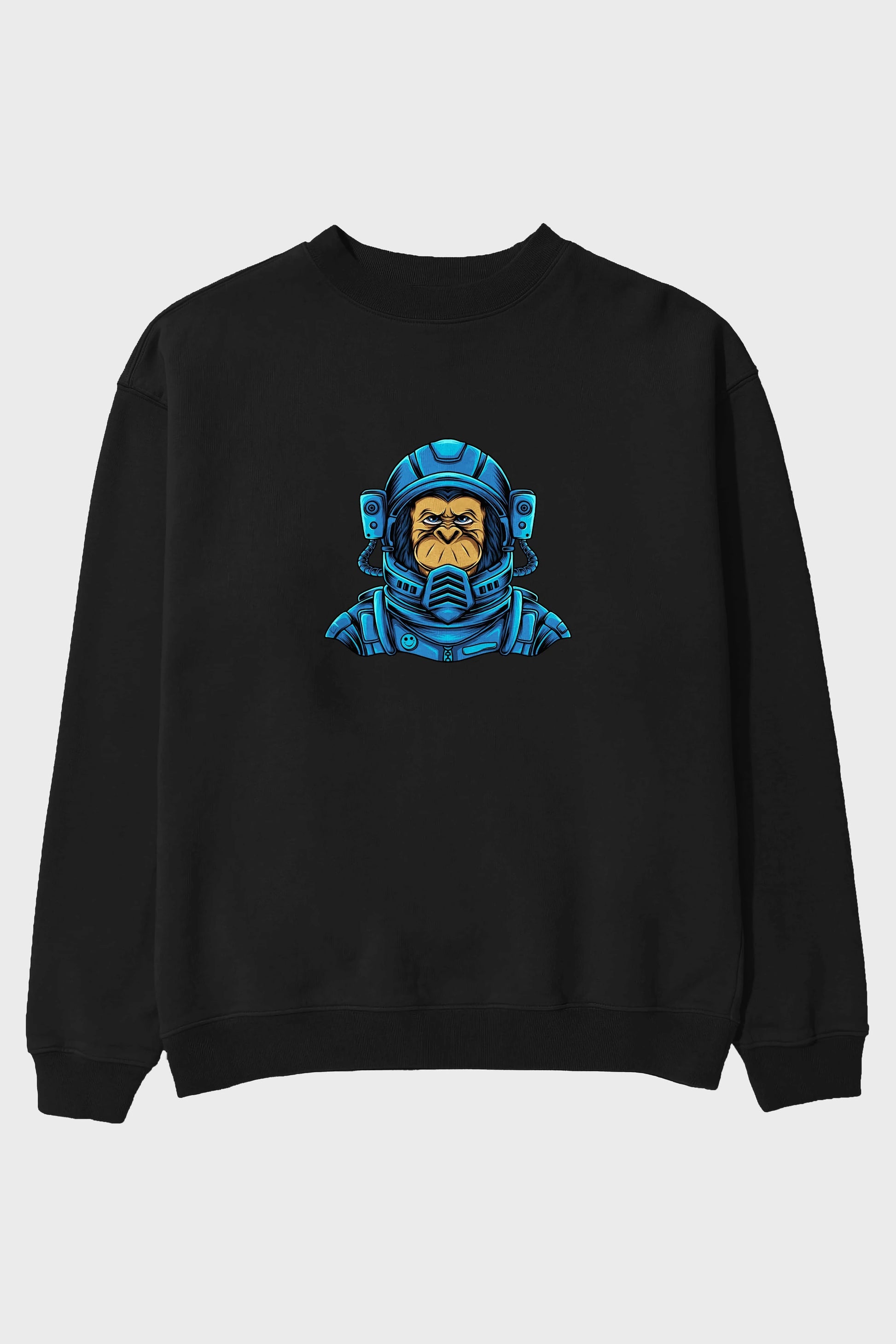 Astromonkey Ön Baskılı Oversize Sweatshirt Erkek Kadın Unisex
